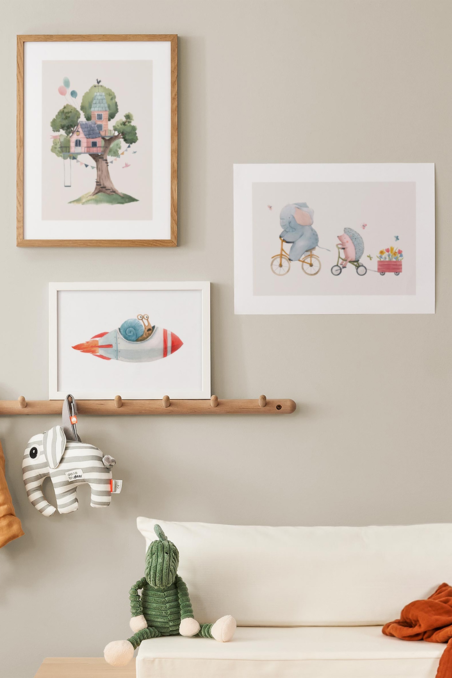 Bicycle Friends Poster - Grau/beige