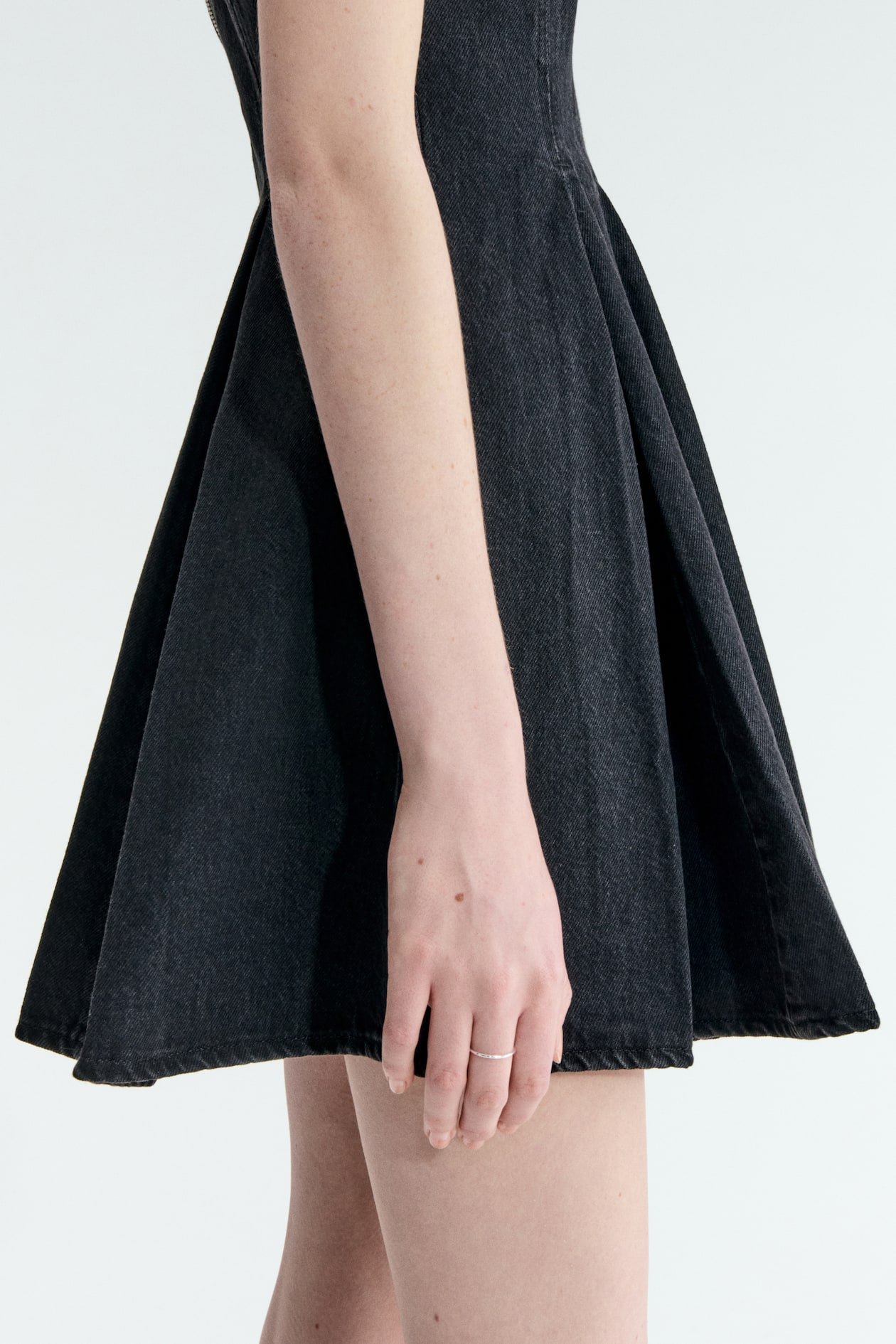 Flared-Skirt Denim Dress - image 3