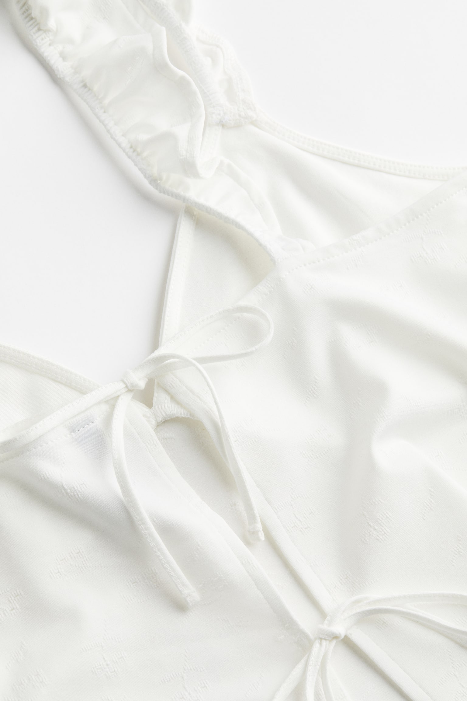 Tie-detail jersey top - White - 2