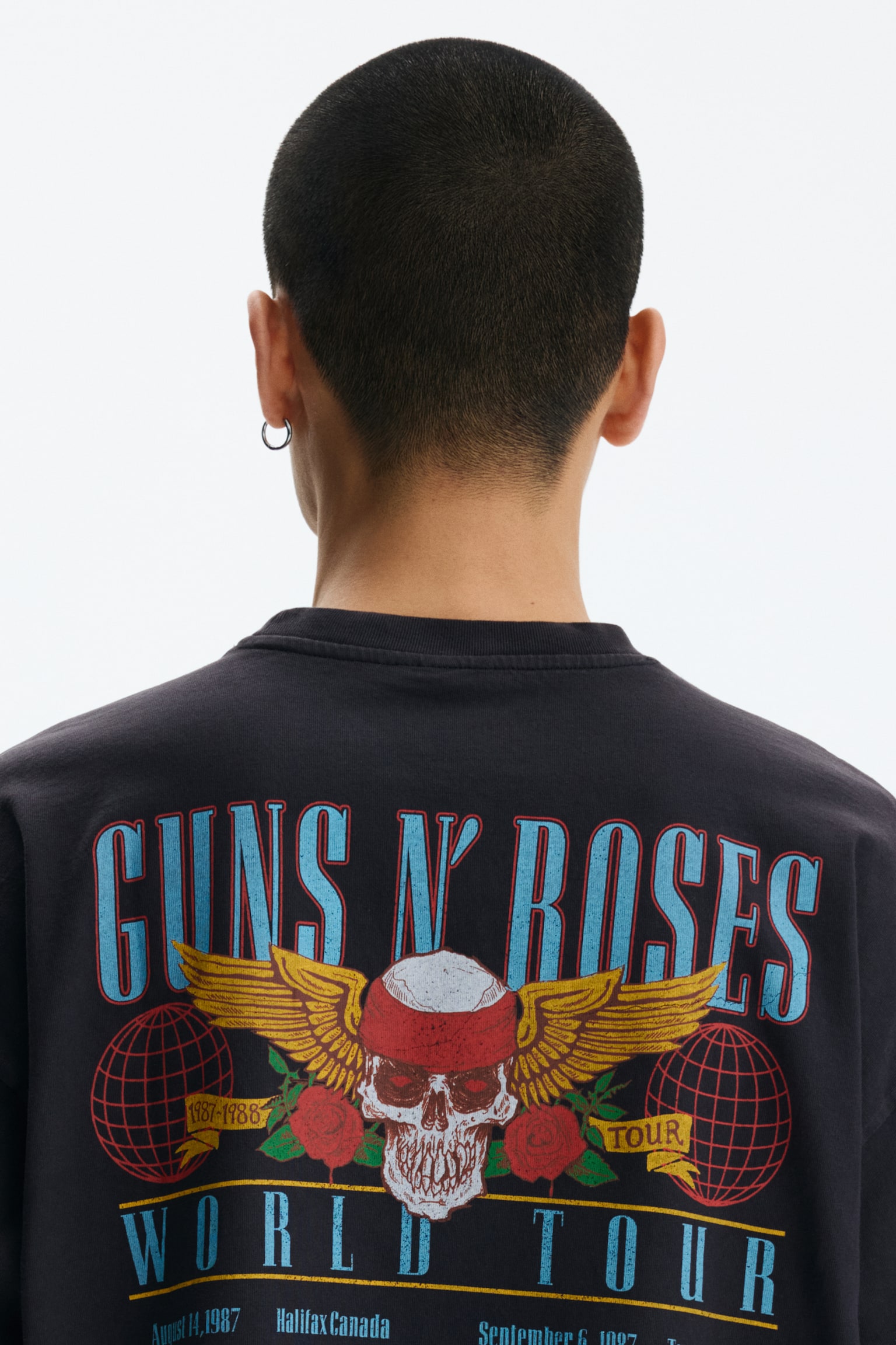 טישירט Oversized Fit - שחור/Guns N' Roses/שחור/גורילז/לבן/Nas/קרם/Red Hot Chili Peppers - 6