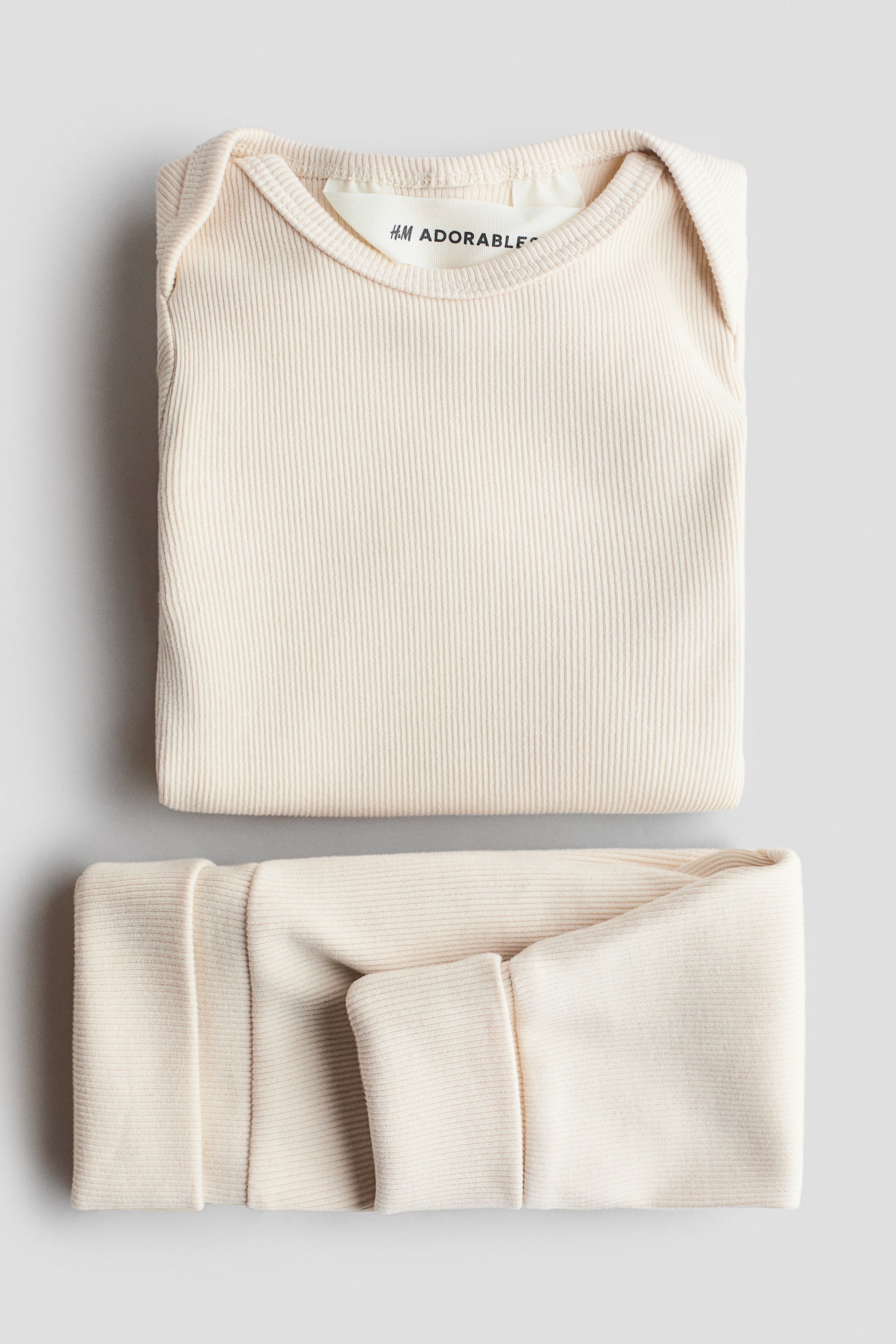 2-piece pima cotton set - Light beige/Light blue/Light grey - 2