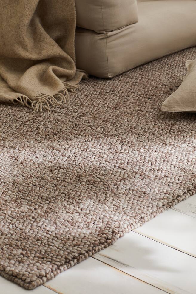 Textured-weave wool-blend rug - Brown marl - 2