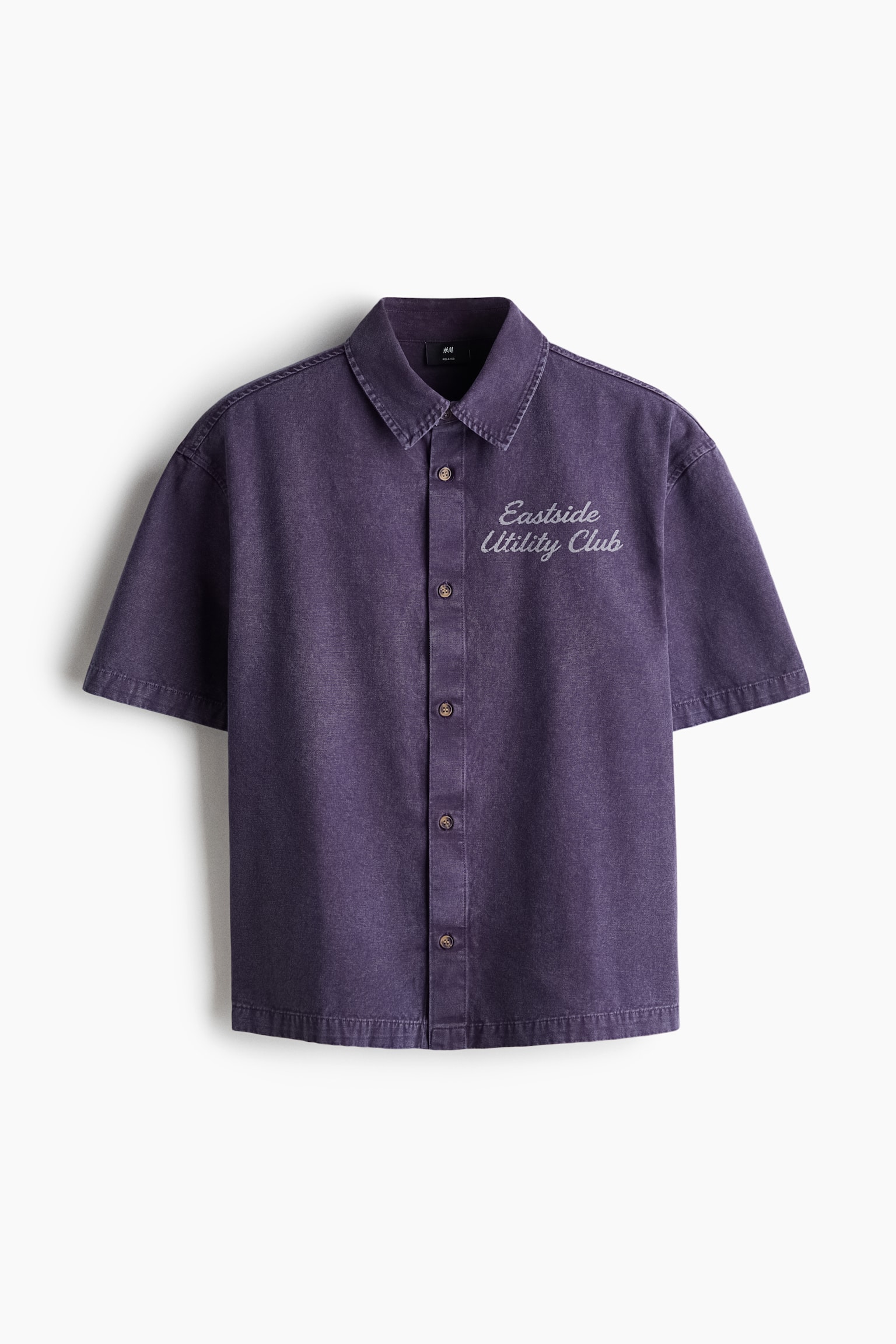Chemise à manches courtes décontractée en coton - Violet foncé/Eastside/Grège clair/Quiet Motion