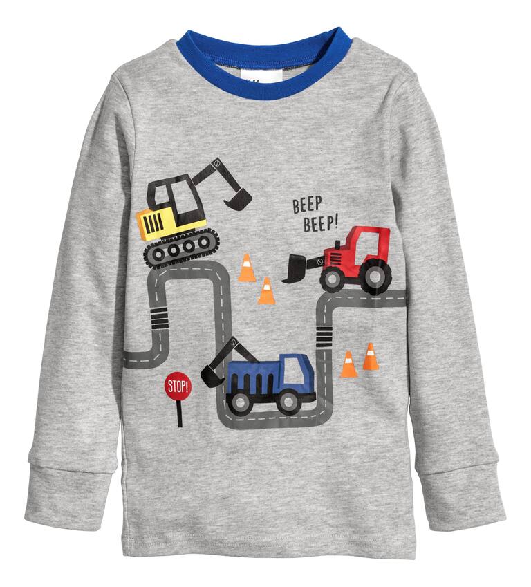 Pigiama Bambino Tema Scavatrice - Set Maglia E Pantaloncini In Cotone - Foto 5