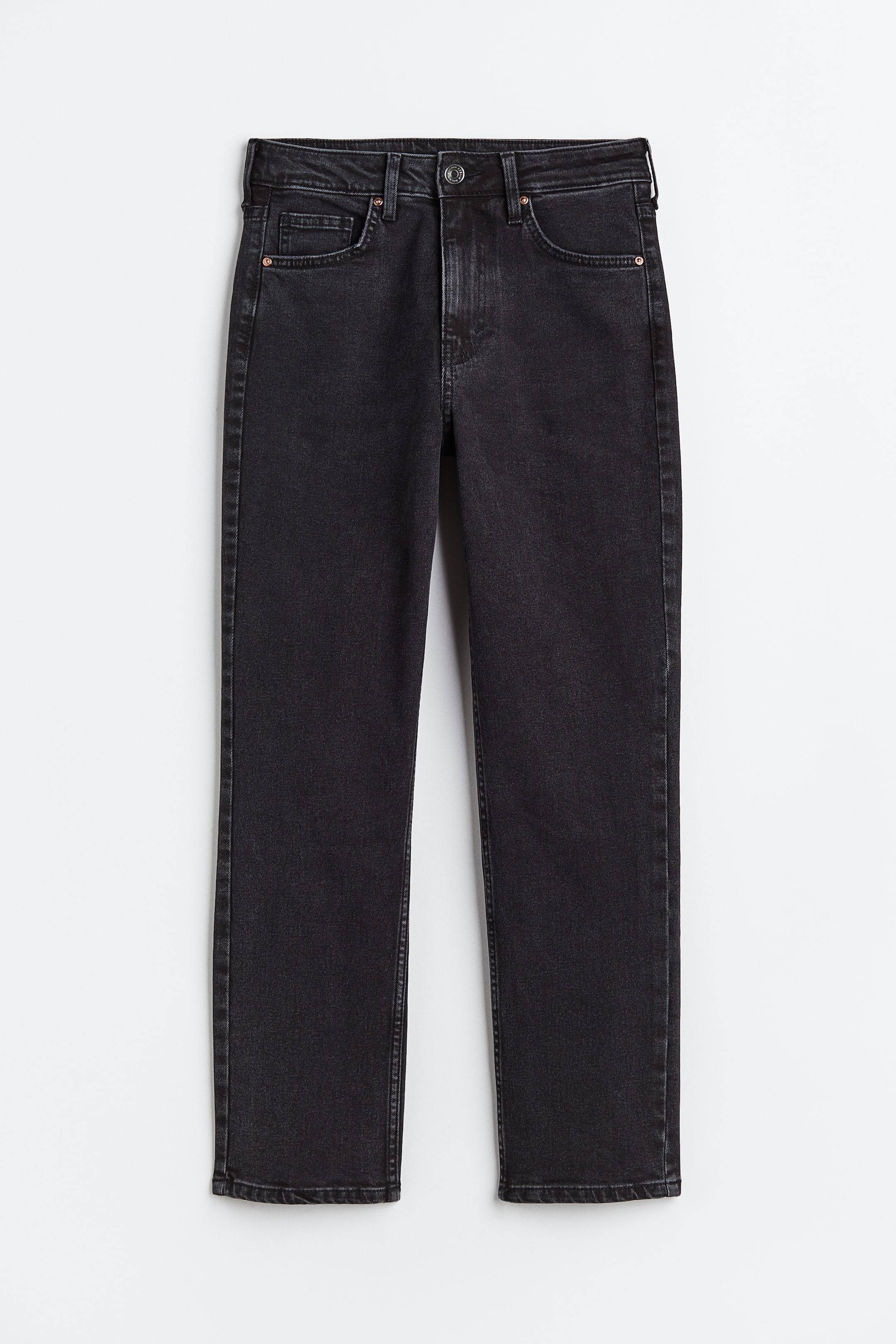 View larger image: Straight High Ankle Jeans - Black - Ladies | H&M IN 1