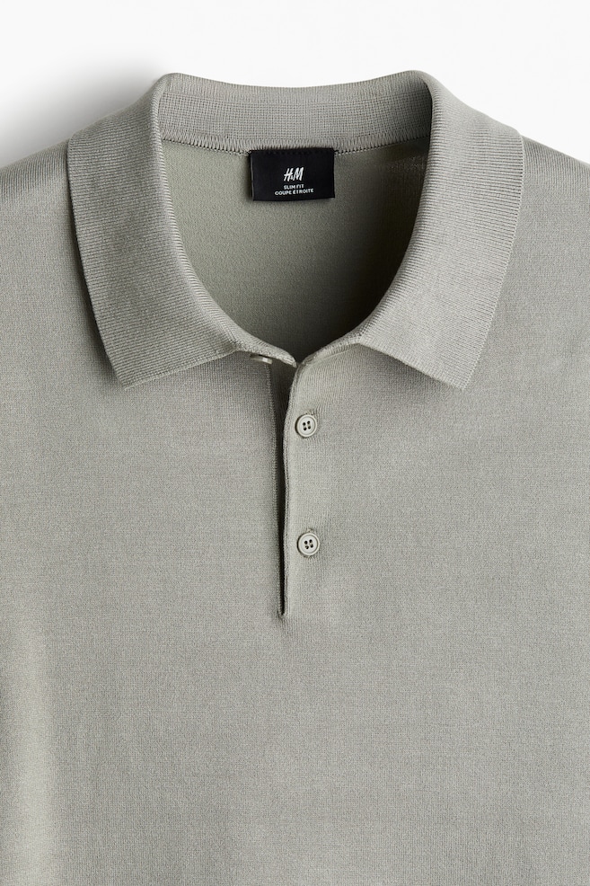 Slim Fit Polo Shirt-Sage green - 2
