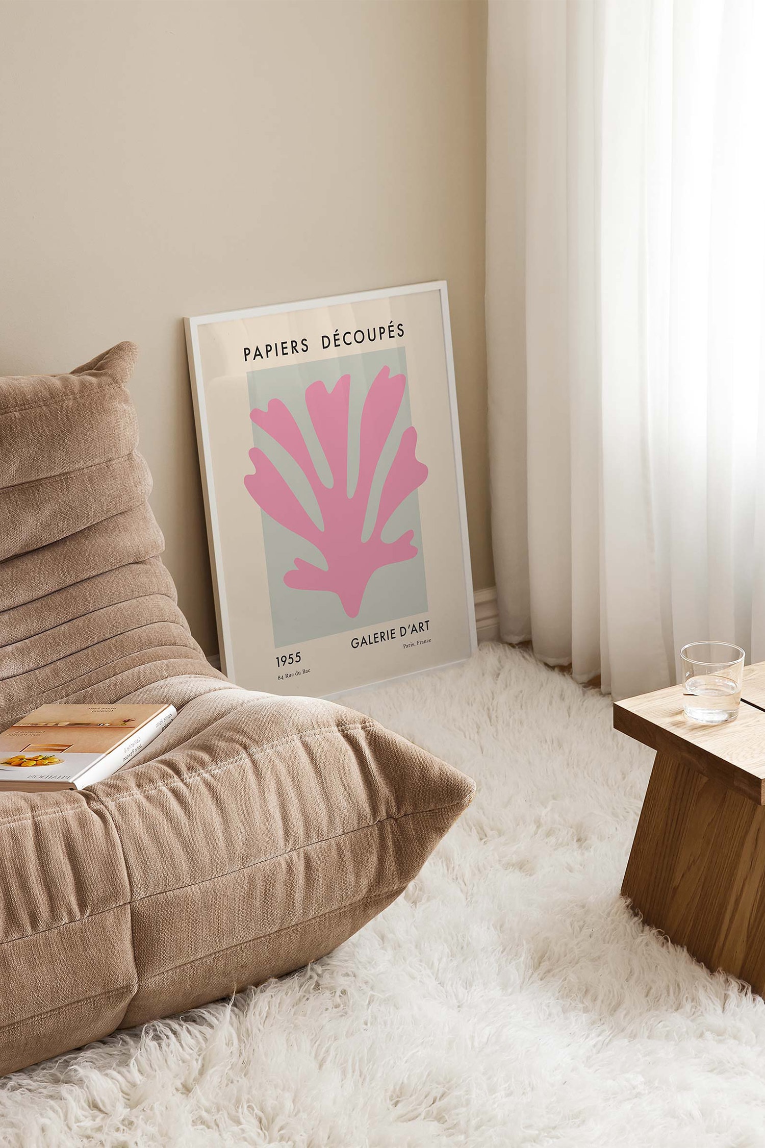 Papiers Découpés Pink Plakat - Beige/pink/grøn