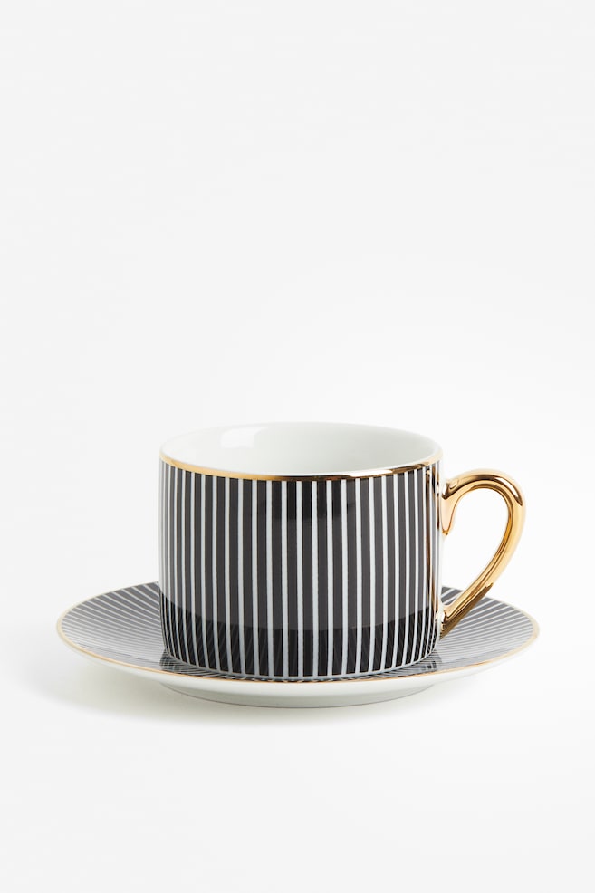 Small porcelain plate - Black/Striped/White/Leopard print - 2