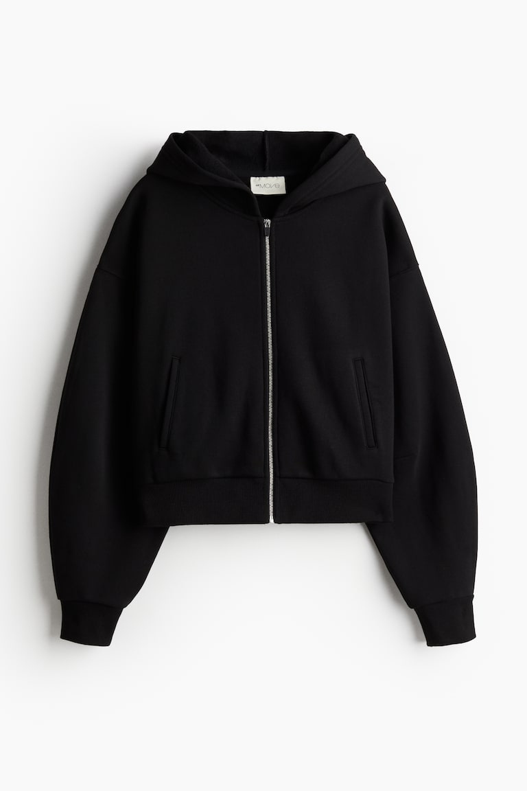 Sports zip-through hoodie Black Ladies H&M IN