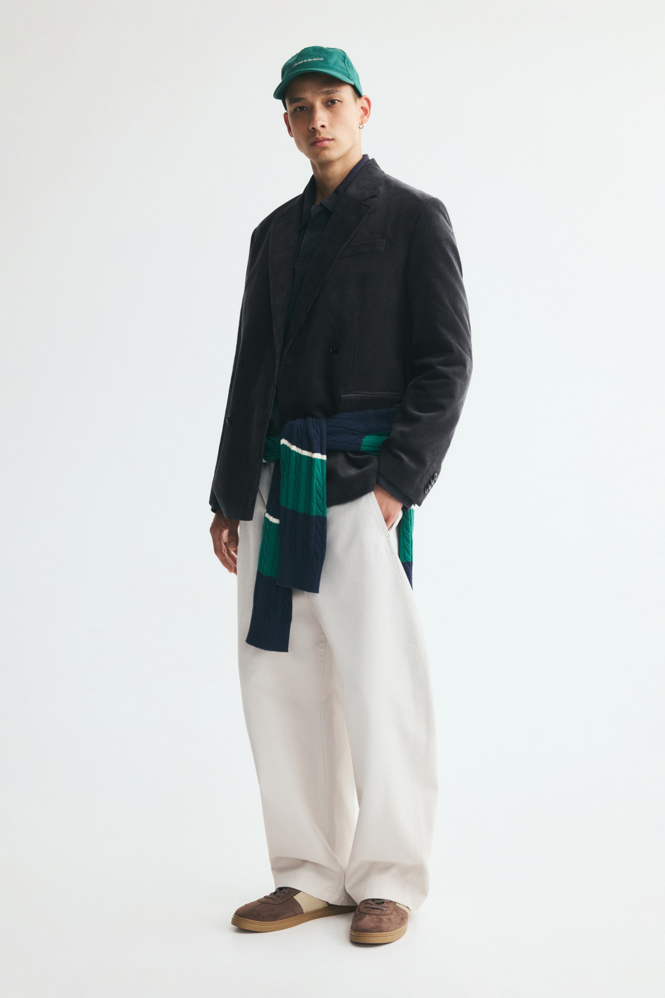 Relaxed-Fit Double-Breasted Corduroy Jacket