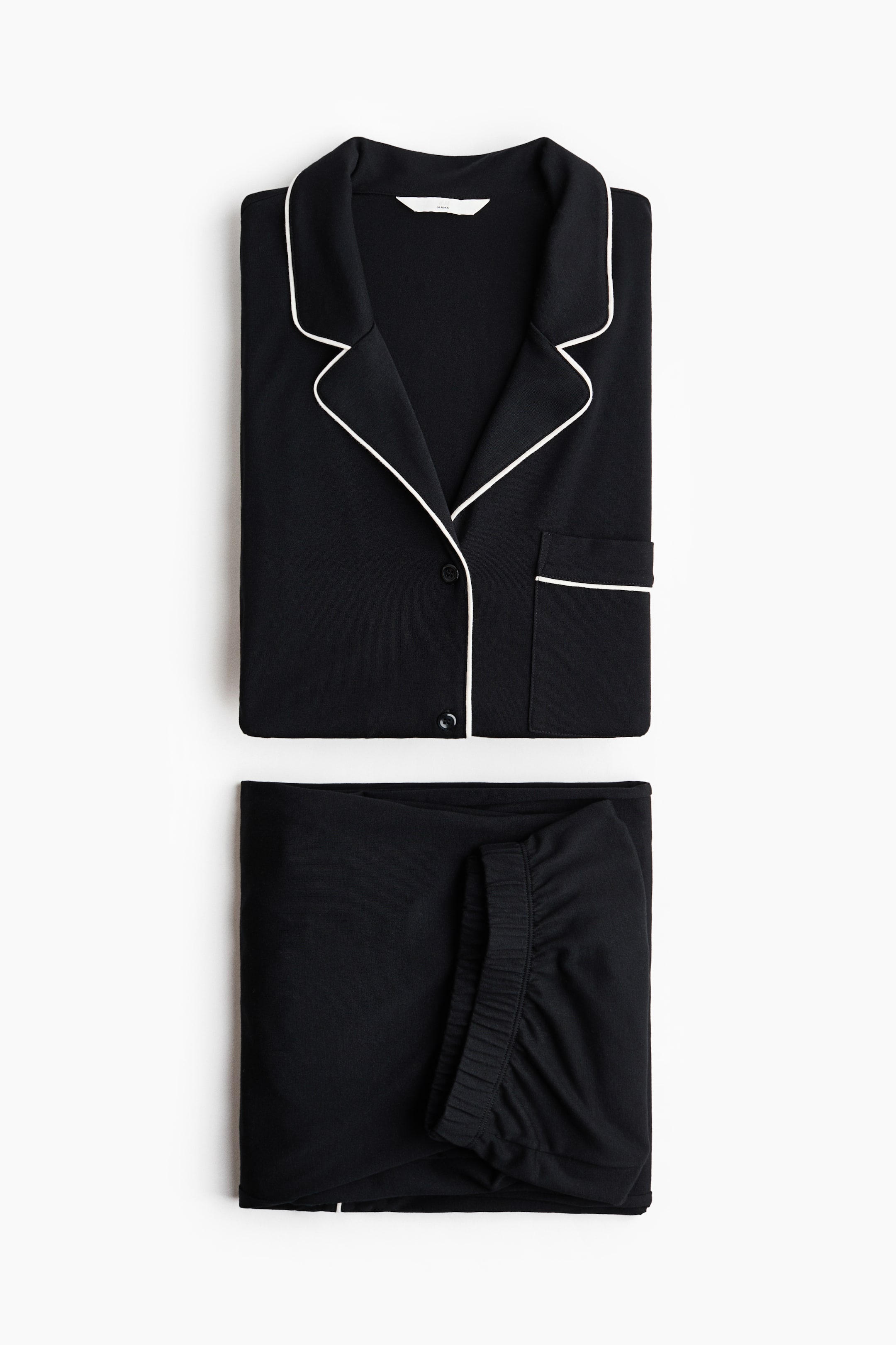 View larger image: MAMA Piping-detail pyjamas - Black - Ladies | H&M HK 7