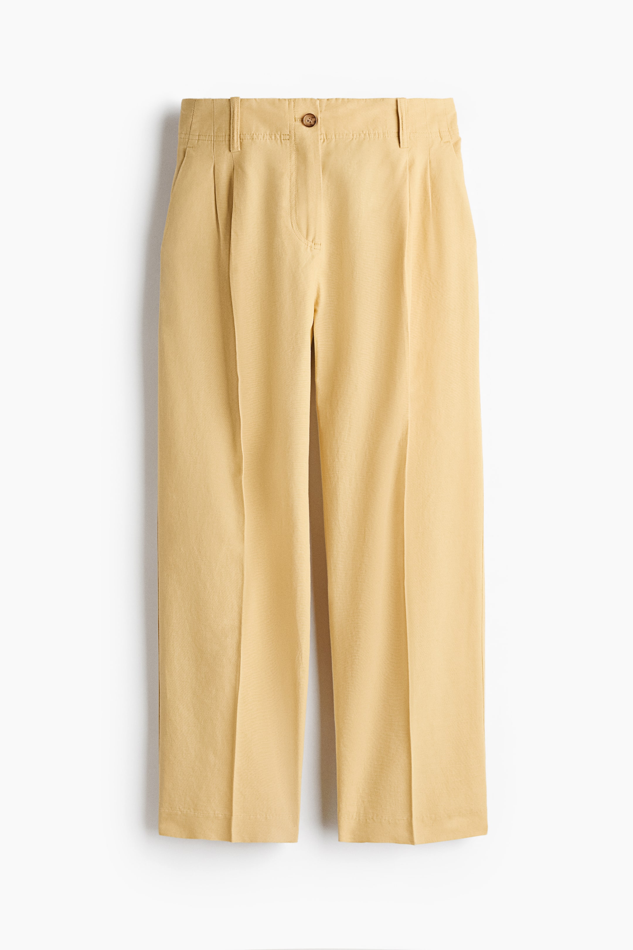 View larger image: Linen-blend trousers - Yellow - Ladies | H&M IN 1