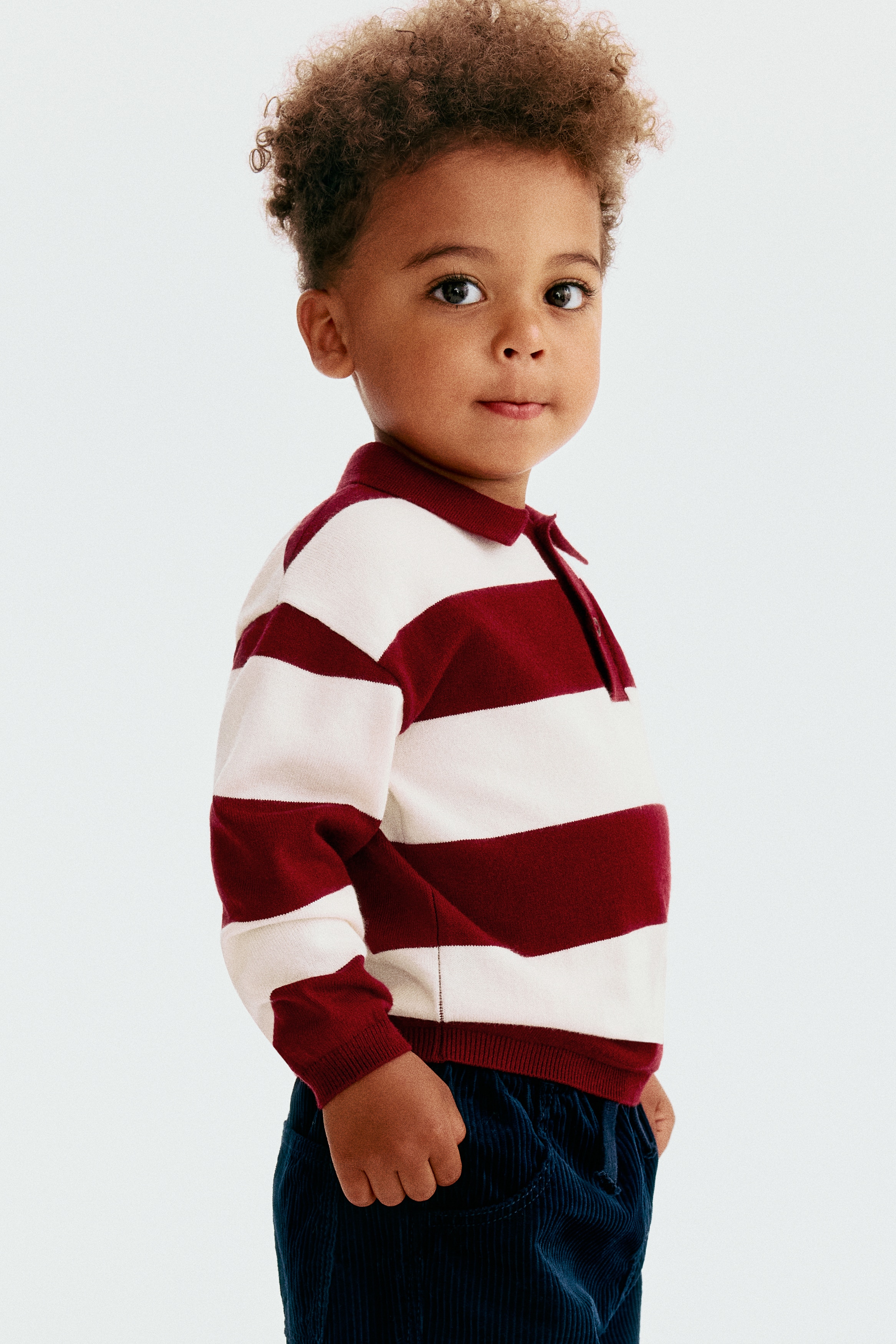Rugby shirt - Dark red/Striped