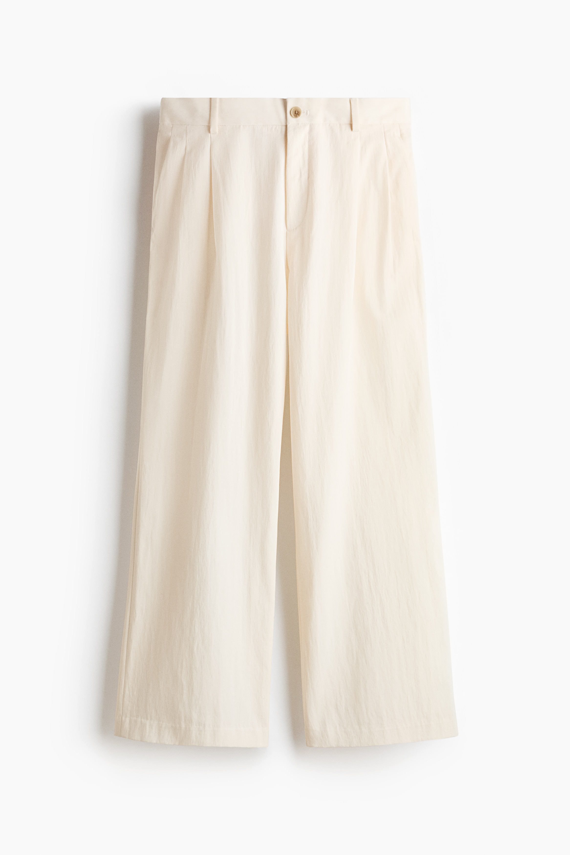 Calças largas Loose Fit - Creme/Bege escuro