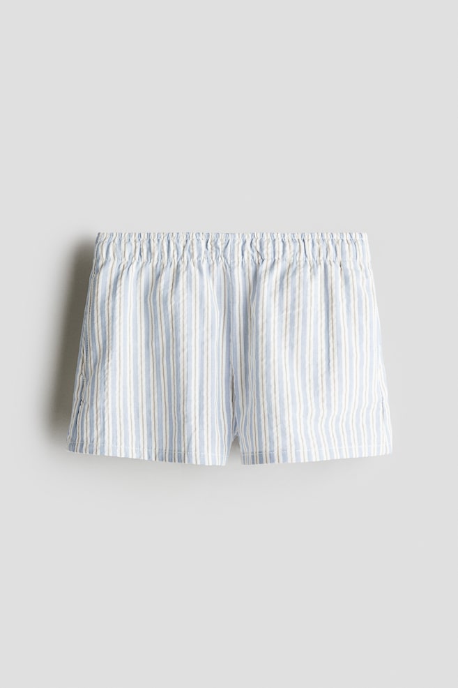 Cotton shorts - Bleu clair/rayé/Noir/carreaux/Blanc - 1