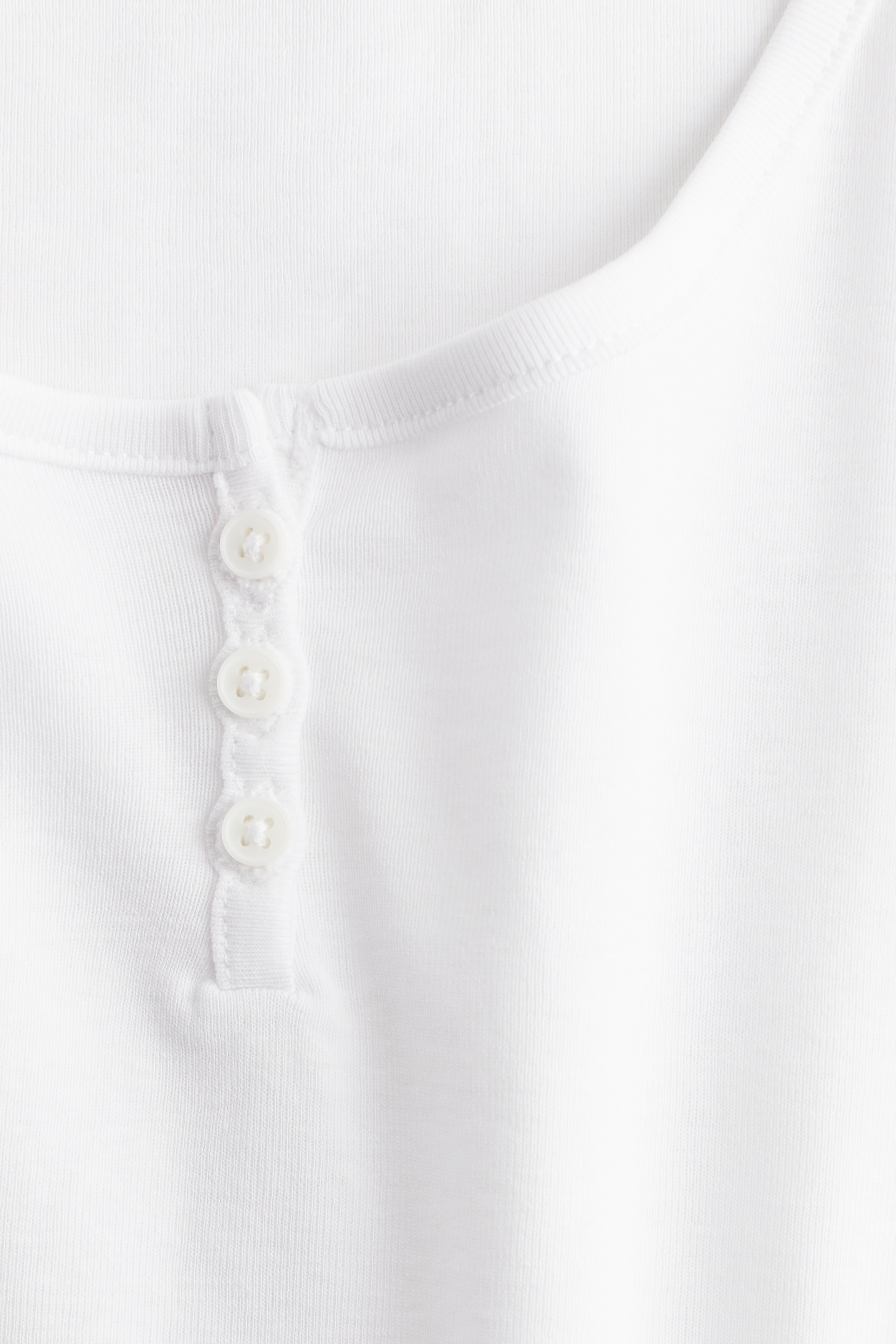 Button-top scoop-neck T-shirt