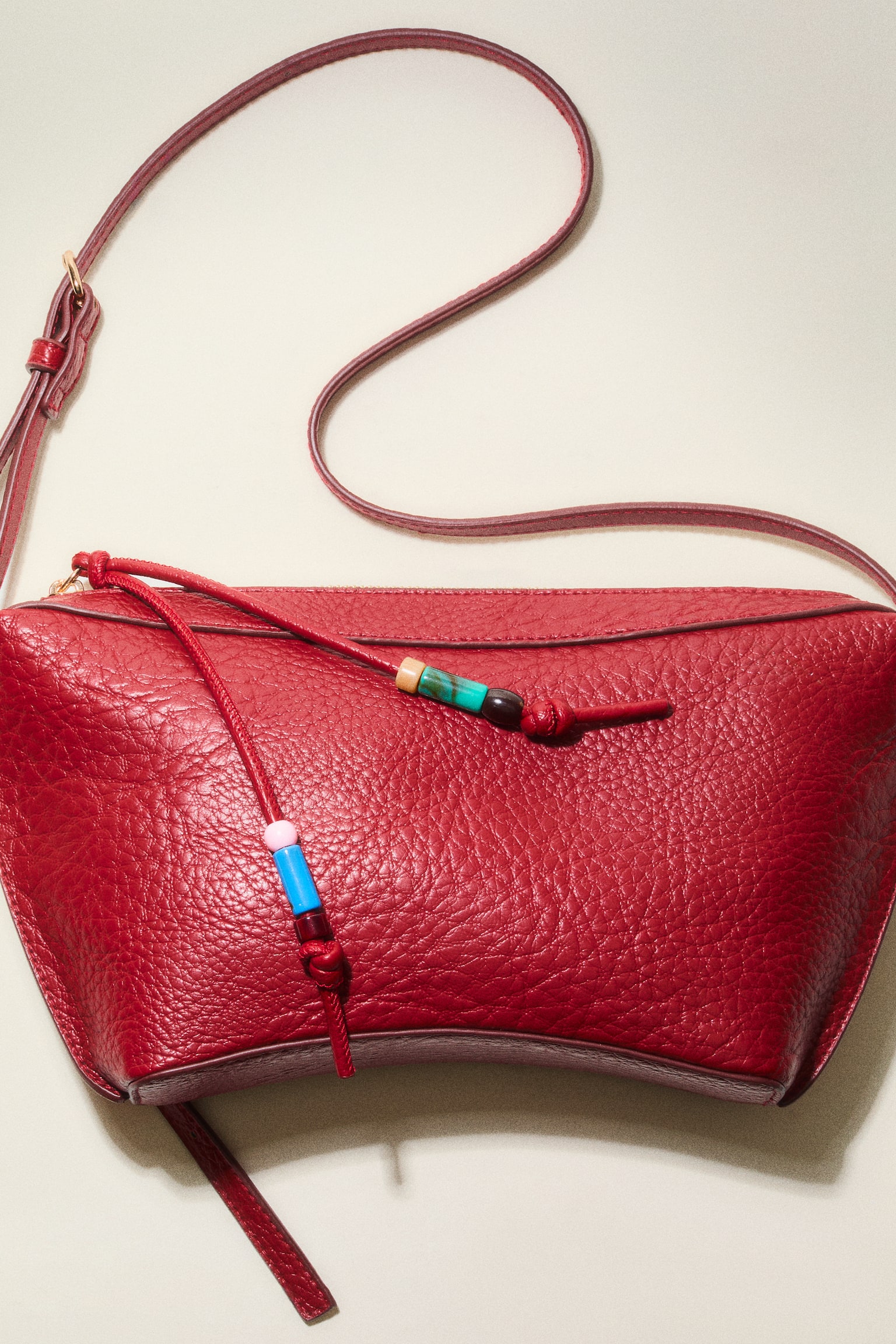 Shoulder bag - Red/Cream - 1