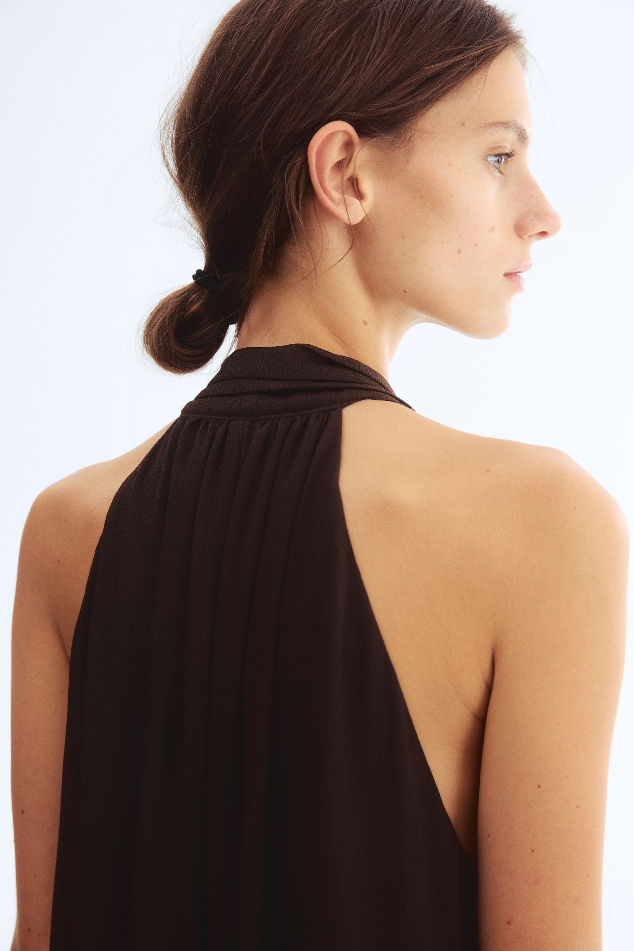 View larger image: Bow-collar maxi dress - Dark brown - Ladies | H&M IN 1