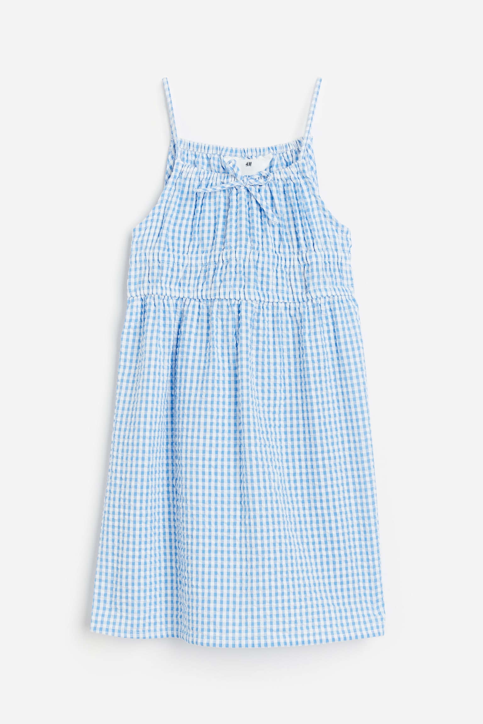 Sleeveless Dress - Blue/White check/White/Floral - 1