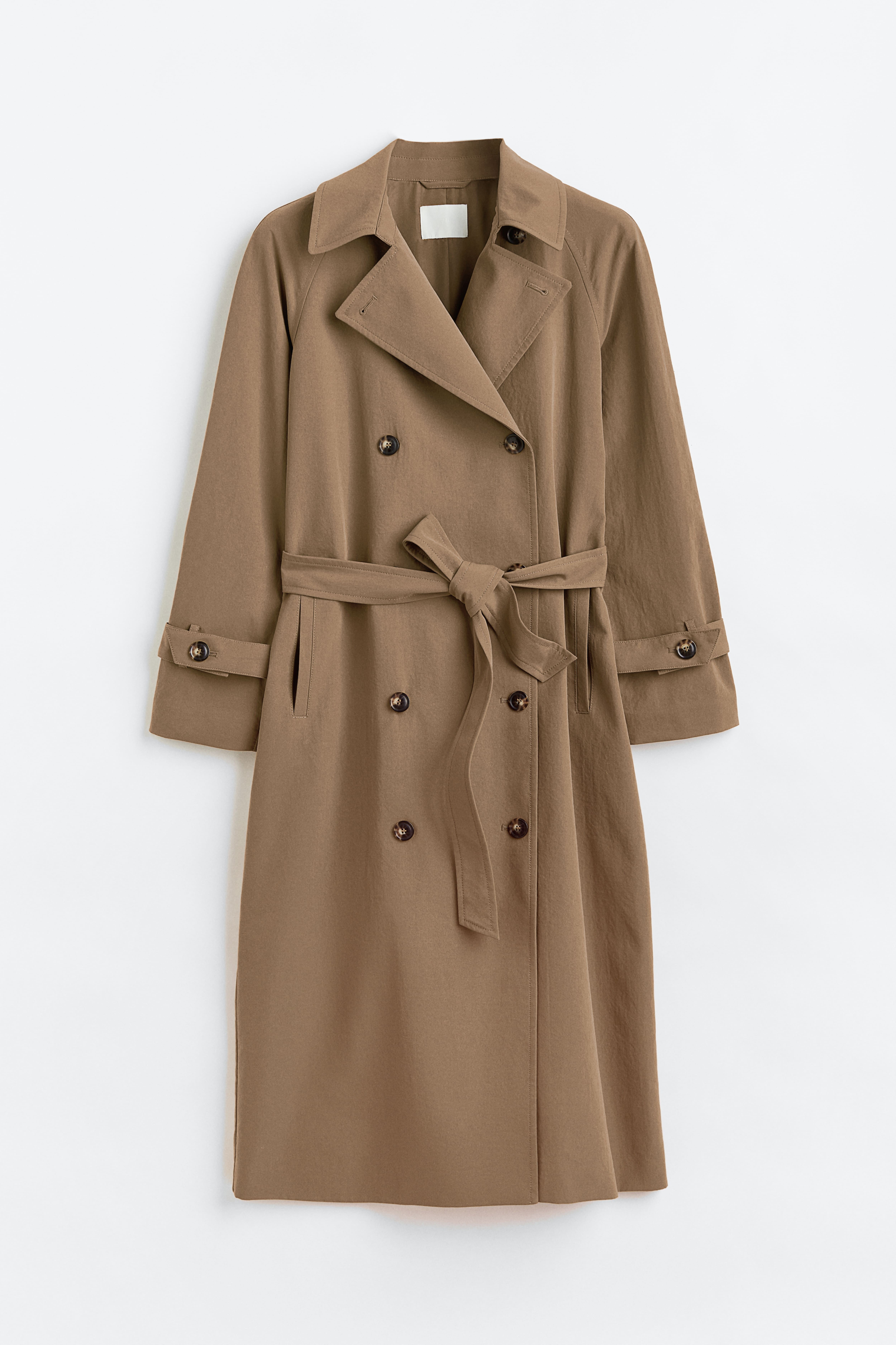 Double-breasted Trench Coat - Dark beige - Ladies | H&M US