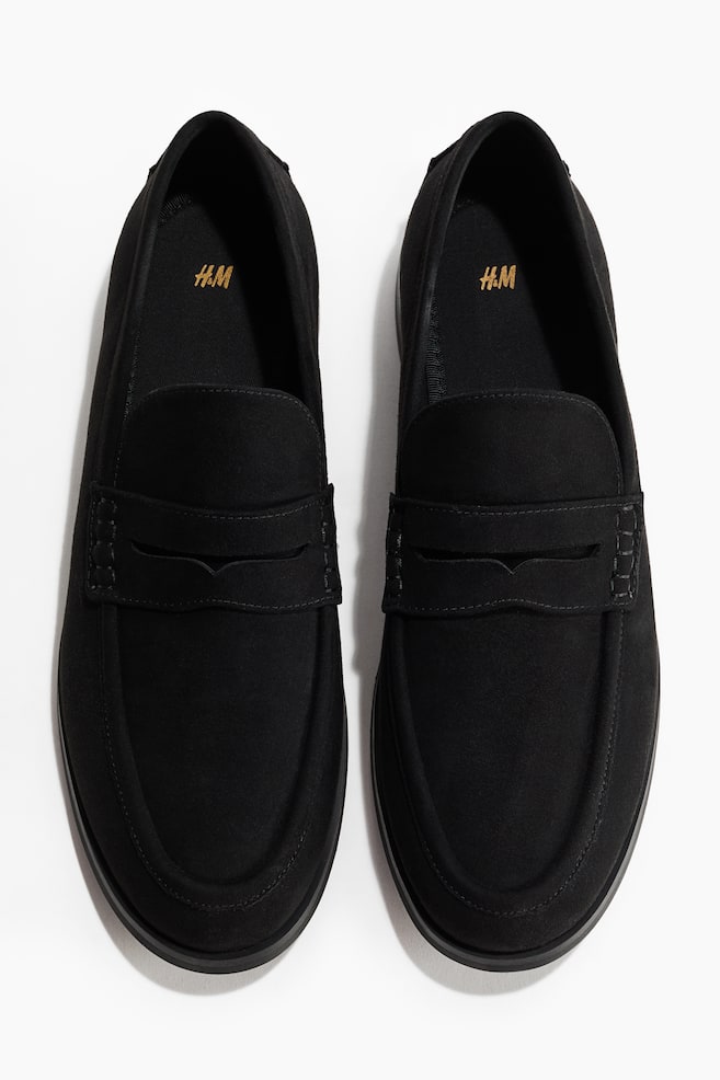 Penny Loafers - Black/Beige - 2