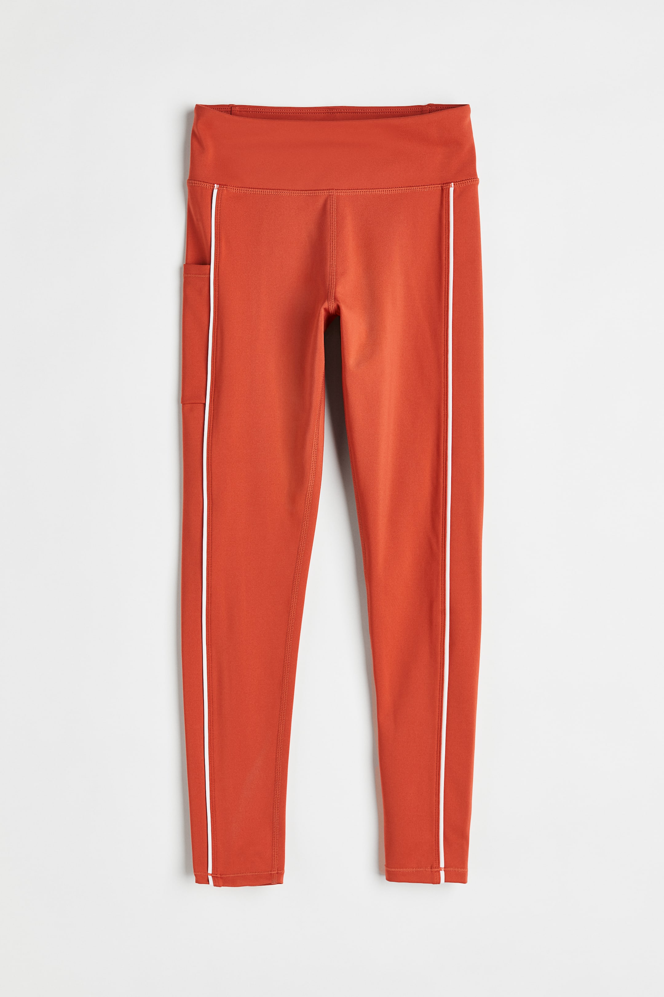 View larger image: Pocket-detail Sports Leggings - Brick red/white - Kids | H&M US 1