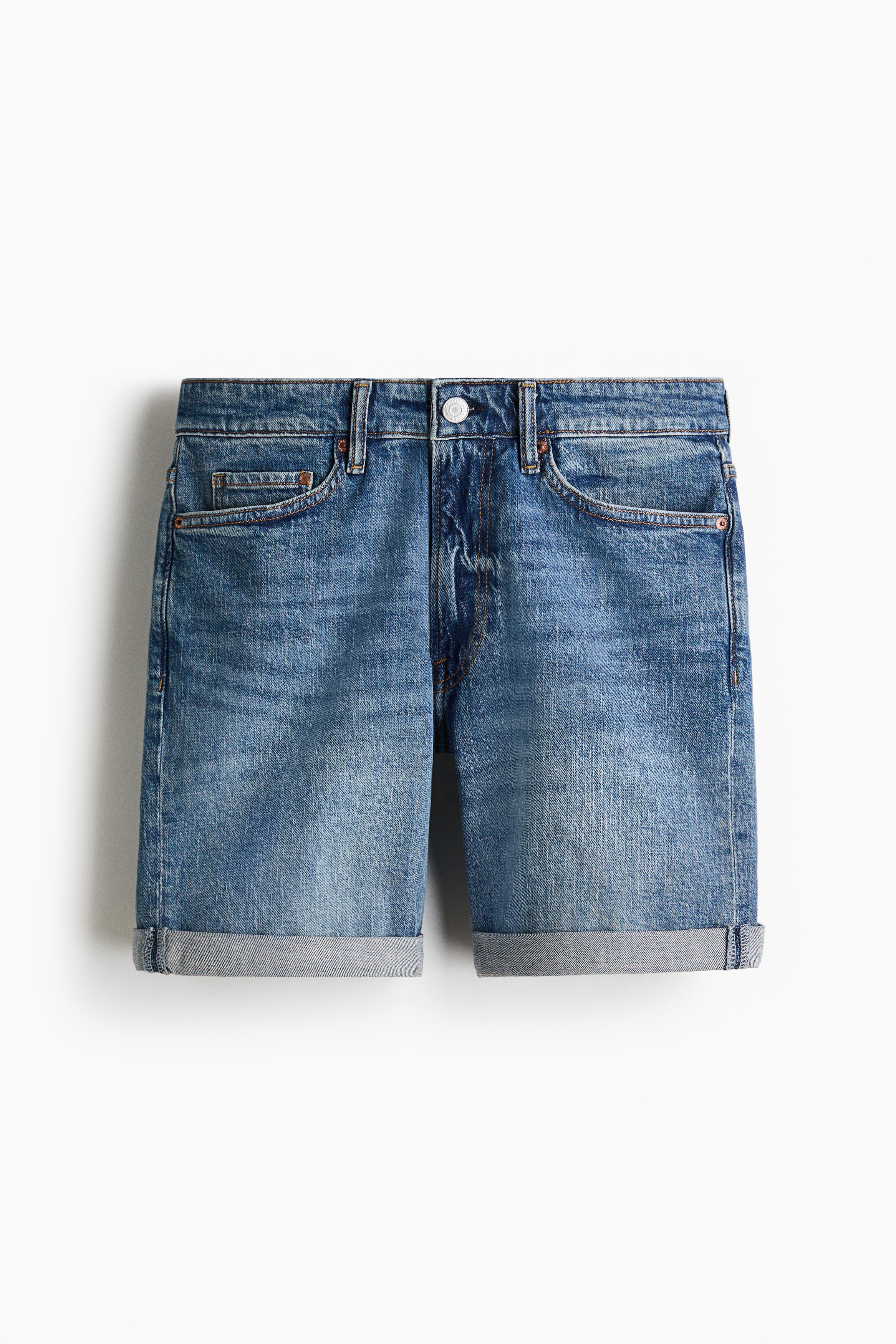 Slim Denim Shorts - Denim blue/Light denim blue