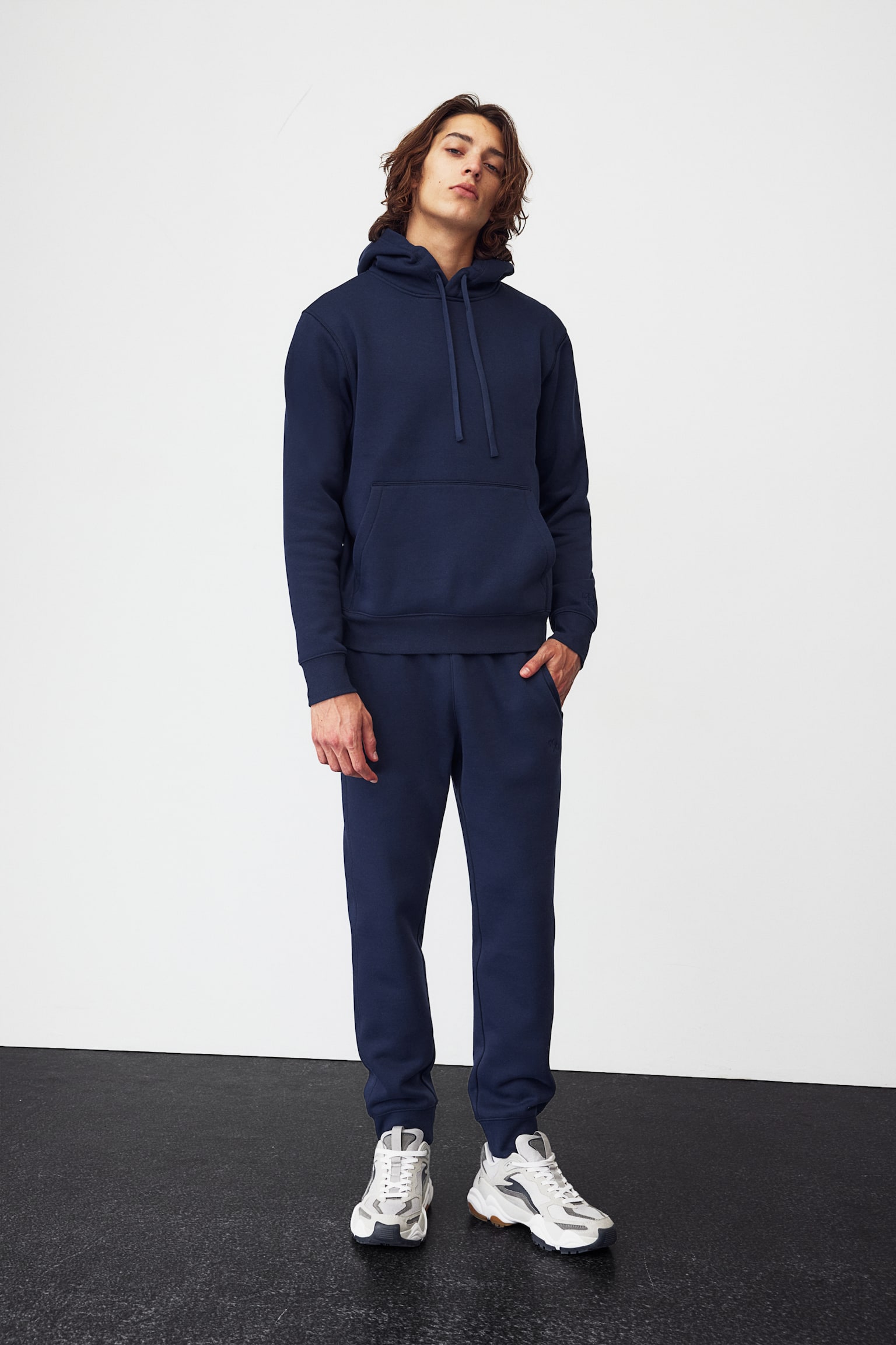 Regular Fit Activewear Hoodie In DryMove™ - Navy blue/Black/Light grey marle - 4