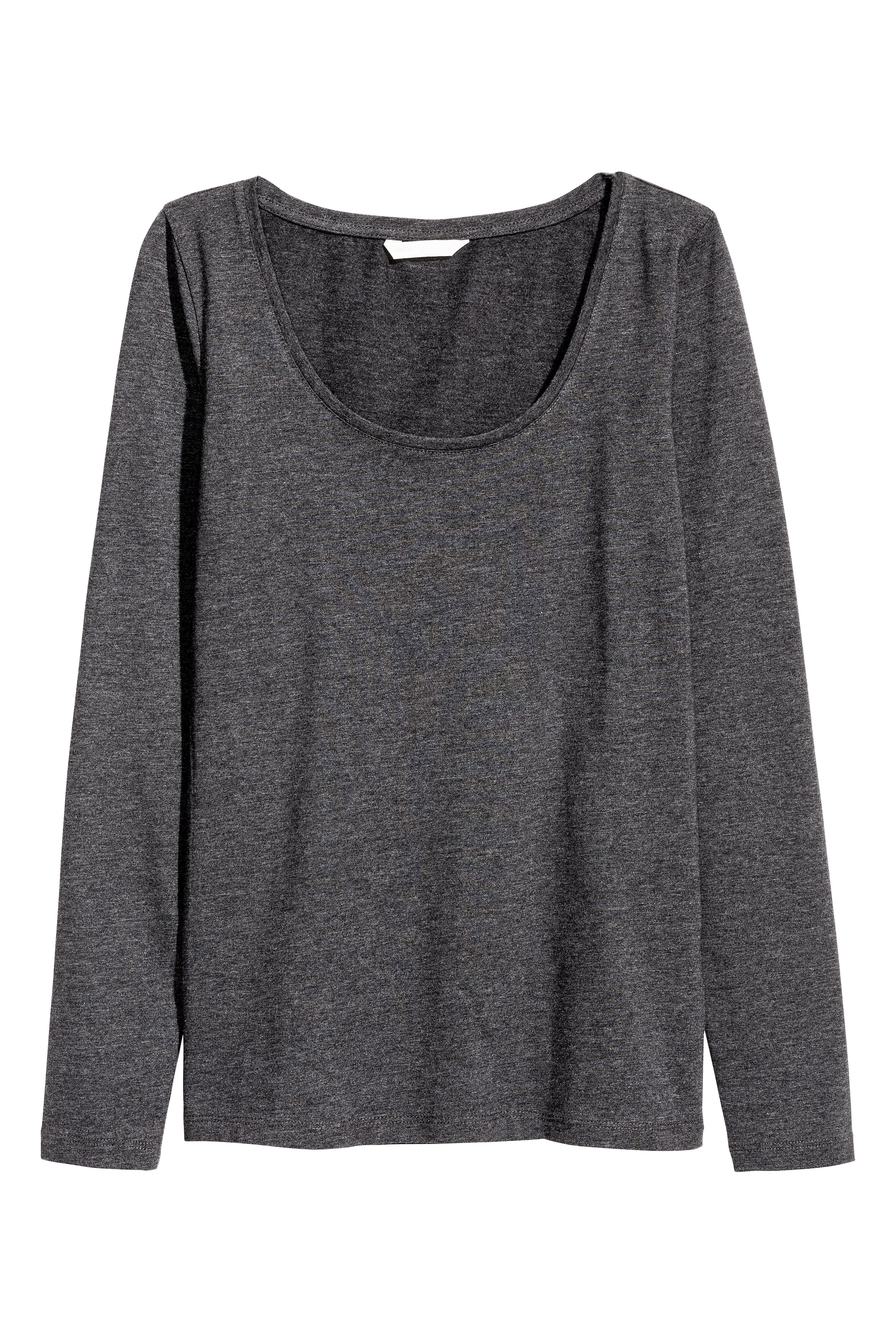 View larger image: Jersey top - Dark grey marl - Ladies | H&M GB 1