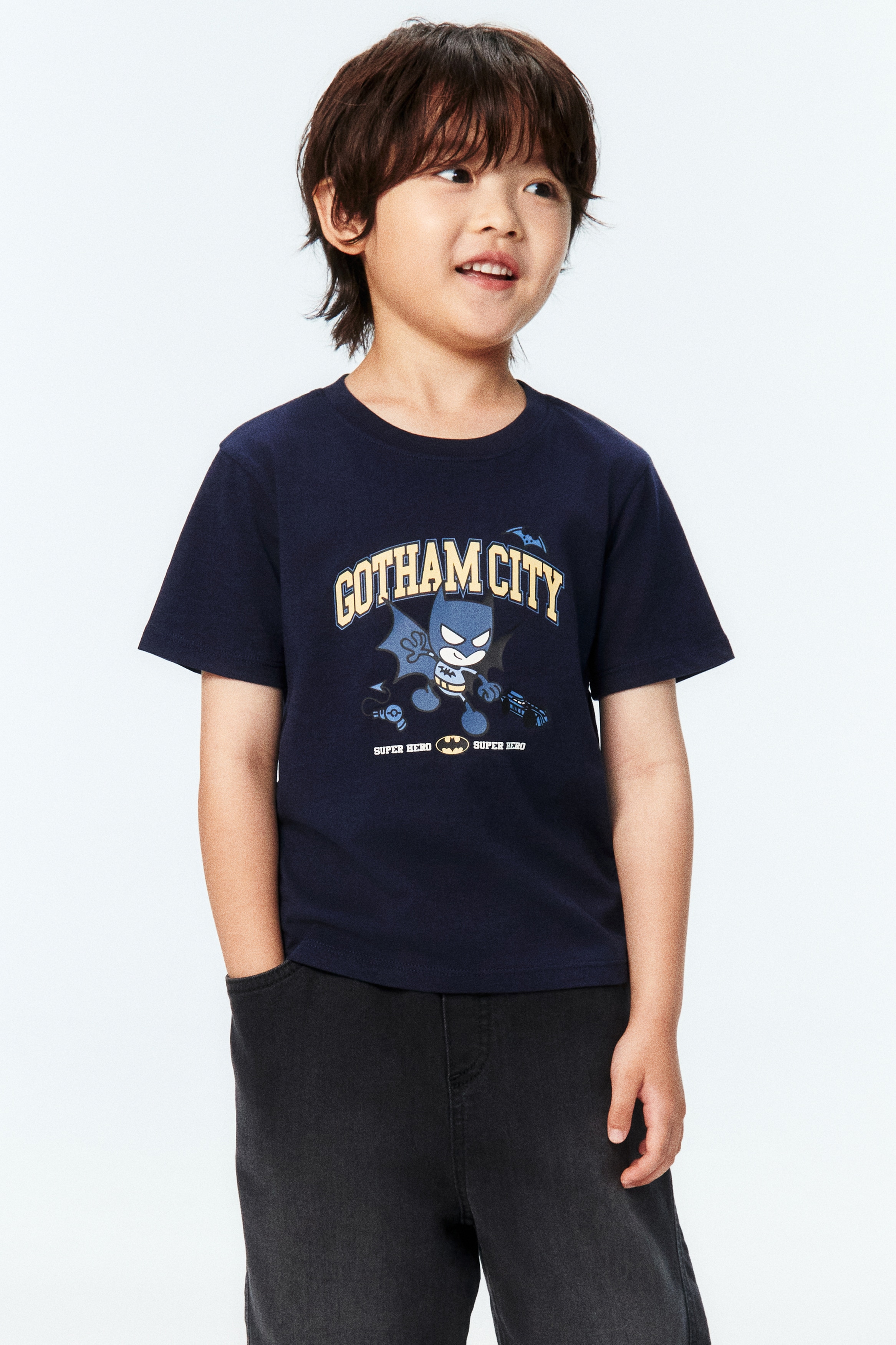 Print-motif cotton T-shirt - Navy blue/Batman/Ivory/101 Dalmatians/Dark green/101 Dalmatians/Dark red/Tom and Jerry