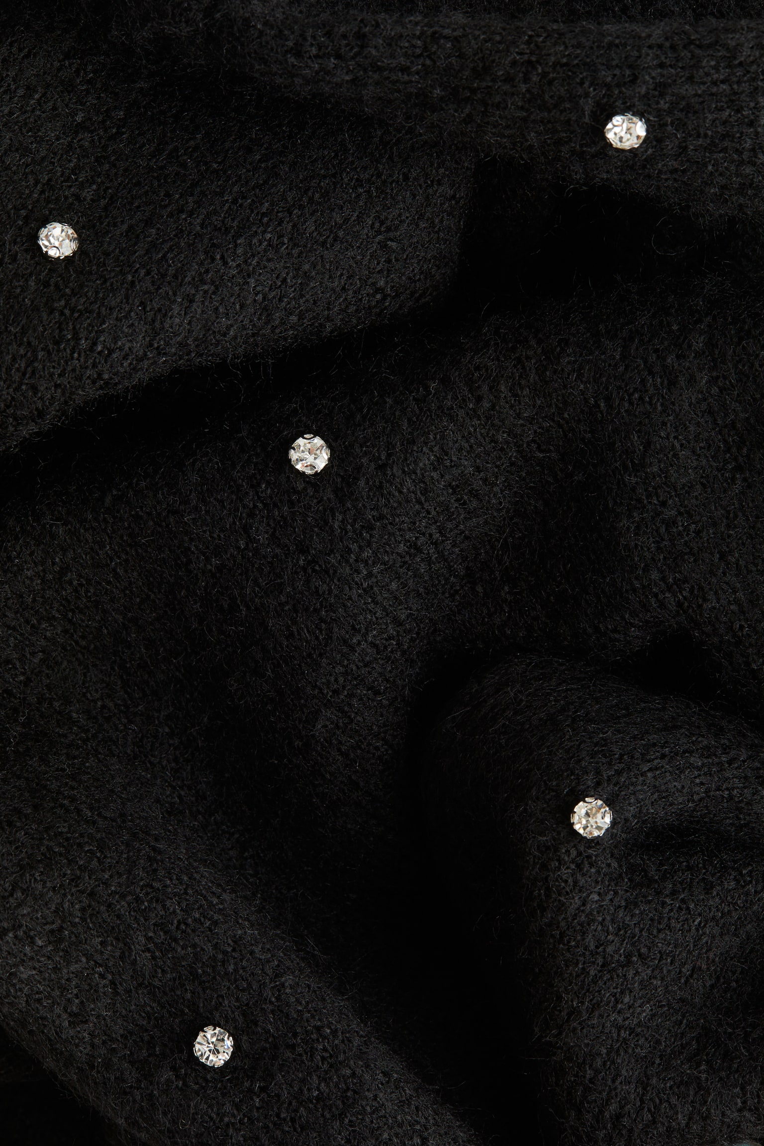 Pantalon en tricot avec strass - Noir - 2