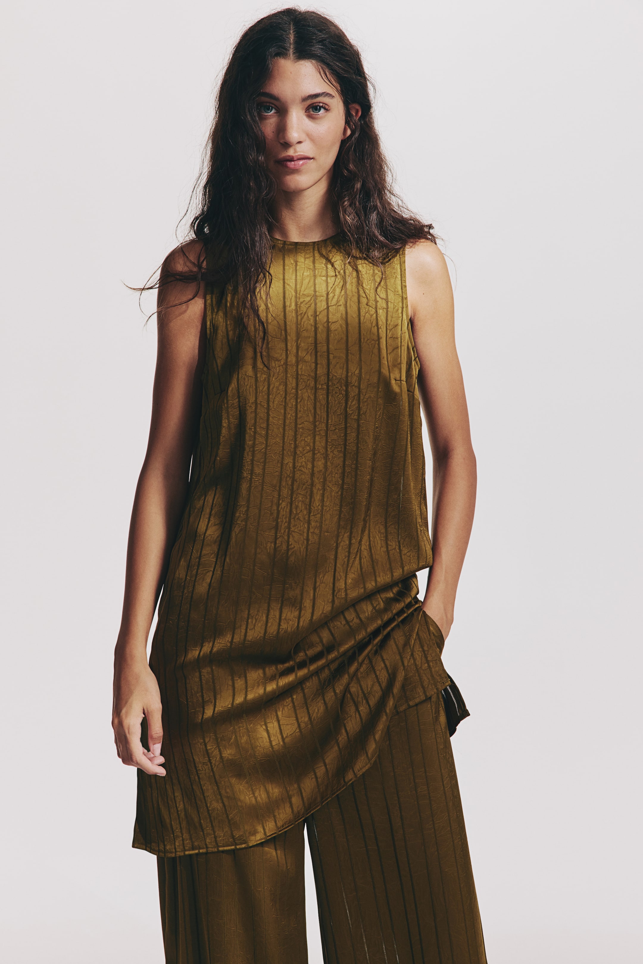 View larger image: Shift dress - Golden olive - Ladies | H&M IN 2