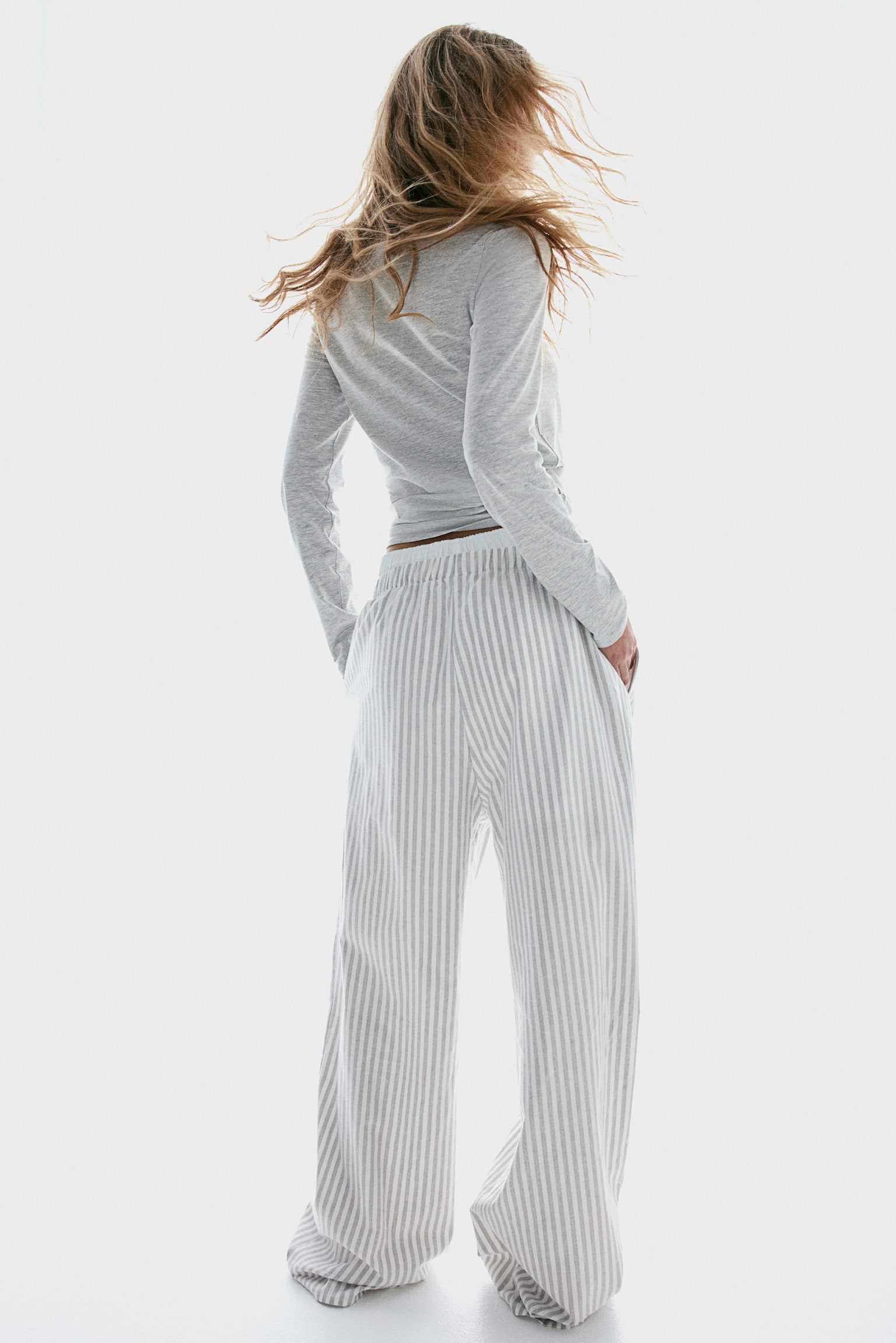 Pyjamas - Light grey marl/Striped/White/Light blue striped - 7