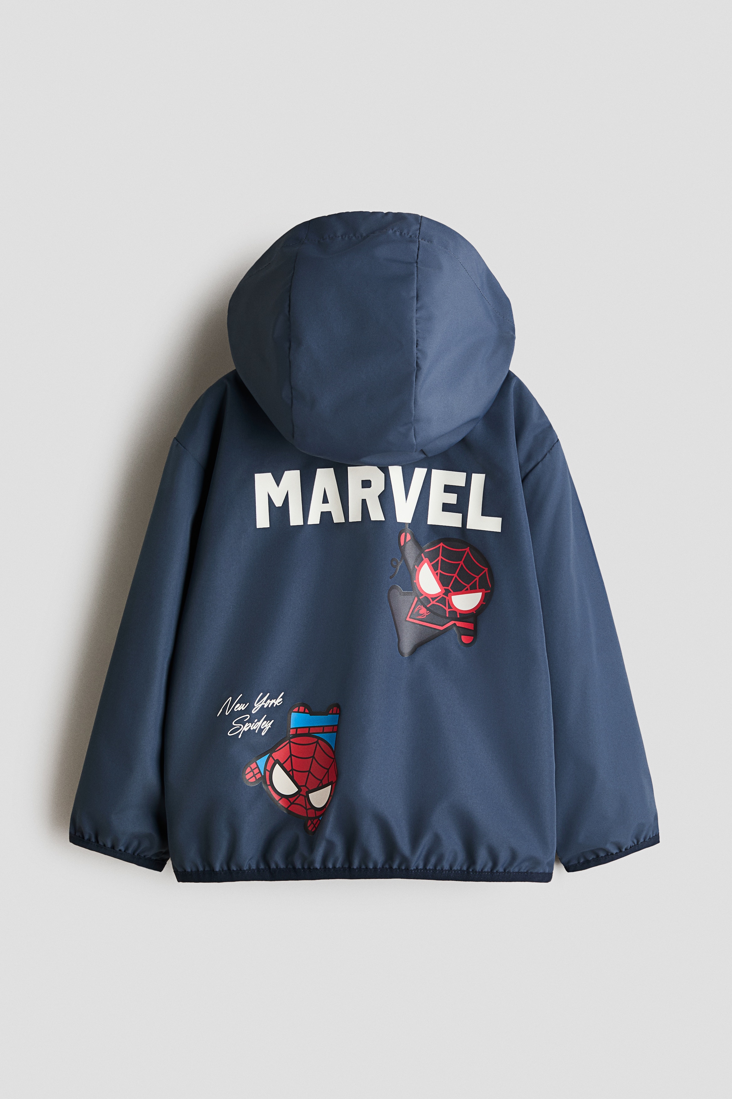 Dark blue/Marvel Hooded Motif Windbreaker with Motif for kids | H&M US