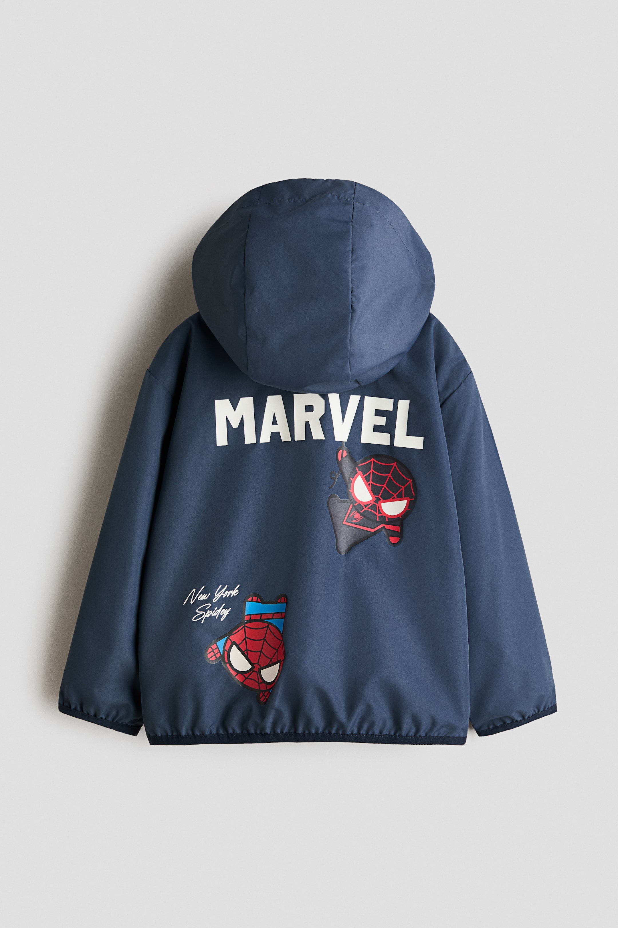 Hooded Motif Windbreaker with