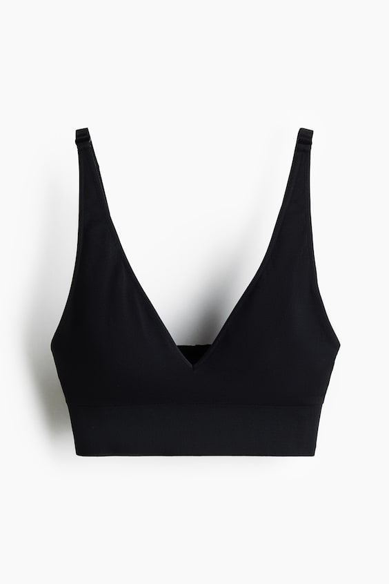 Бра Soft-Cup, уплотнённая чашка, без швов — H&M, цвет: Чёрный