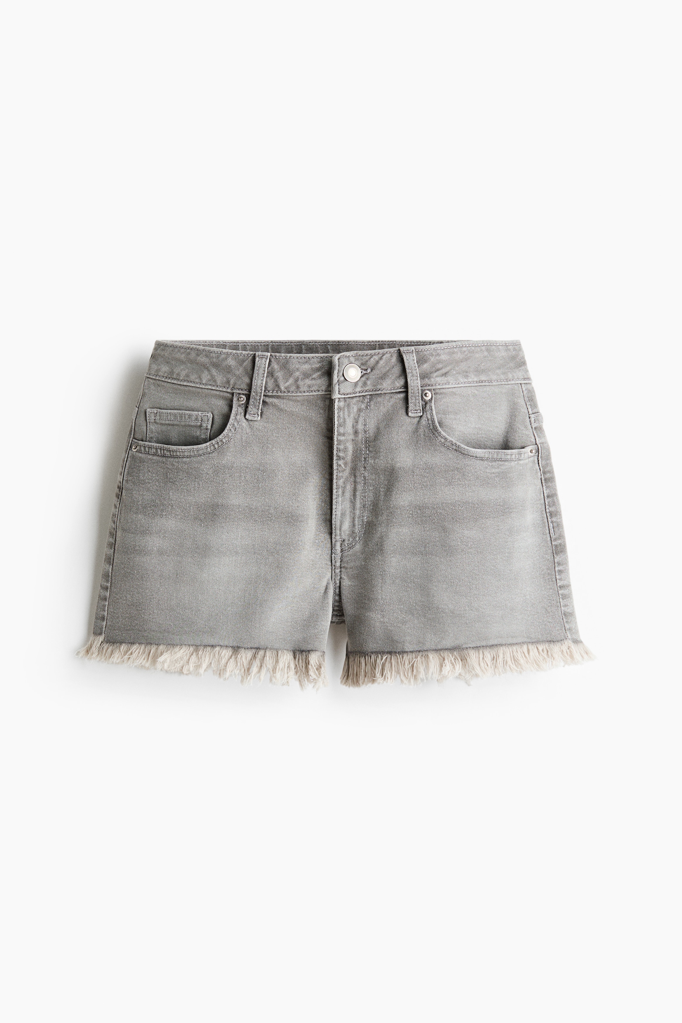 Shorts de denim con borde deshilado - Gris denim/Azul denim/Azul denim claro/Blanco