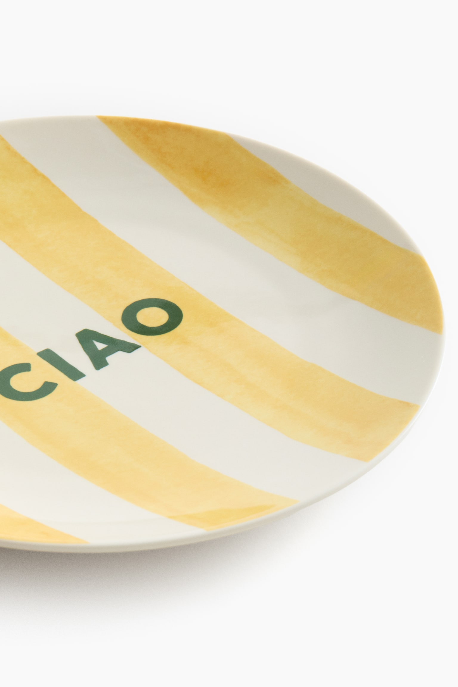 Text-motif porcelain medium plate - 2