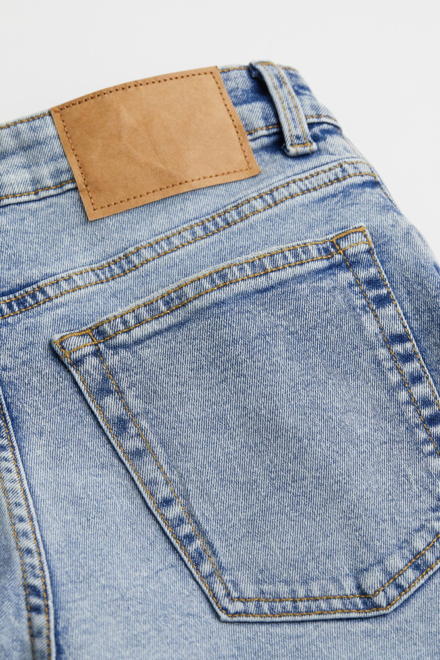 Mom Loose-fit High Ankle Jeans - Light denim blue/Dark denim blue/White/Floral - 2