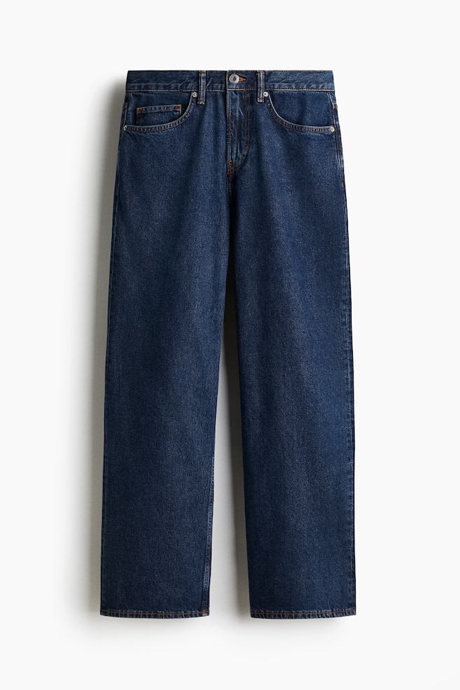 Straight Relaxed Jeans - Azul denim oscuro/Azul denim/Negro - 1