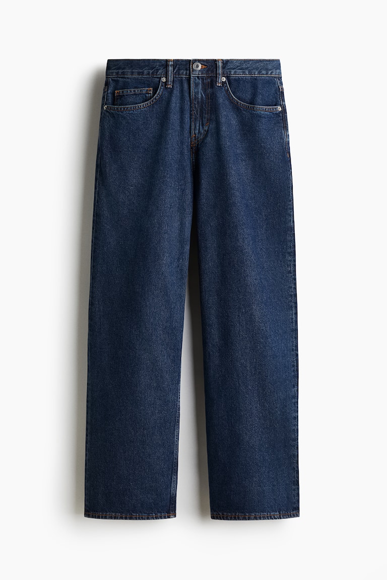 H&M Ribbed cotton T-shirt — Straight Relaxed Jeans