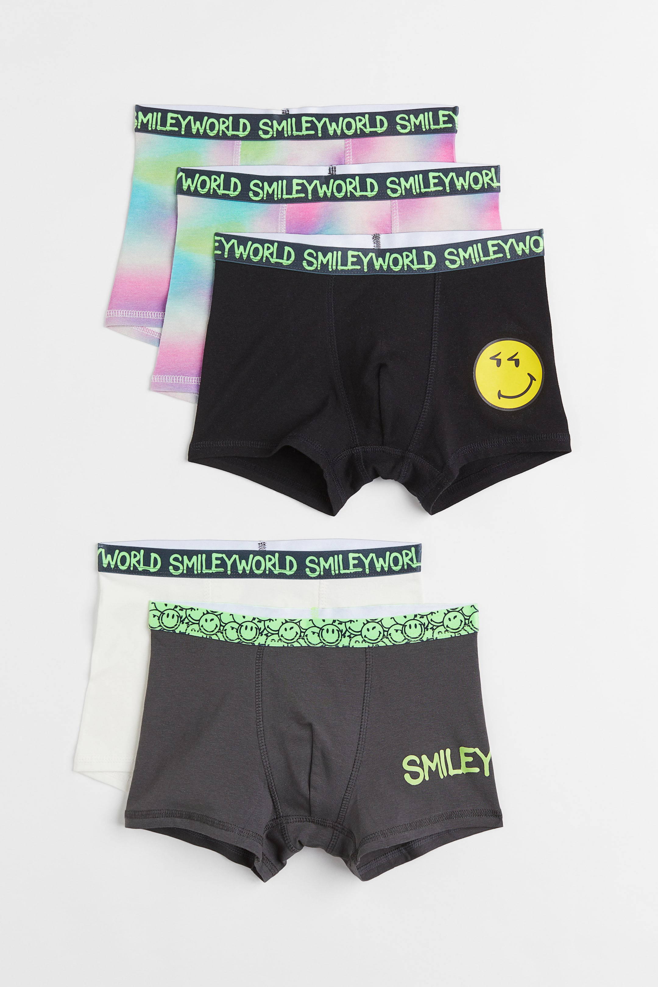 View larger image: 5-pack printed boxer shorts - White/SmileyWorld - Kids | H&M IN 1