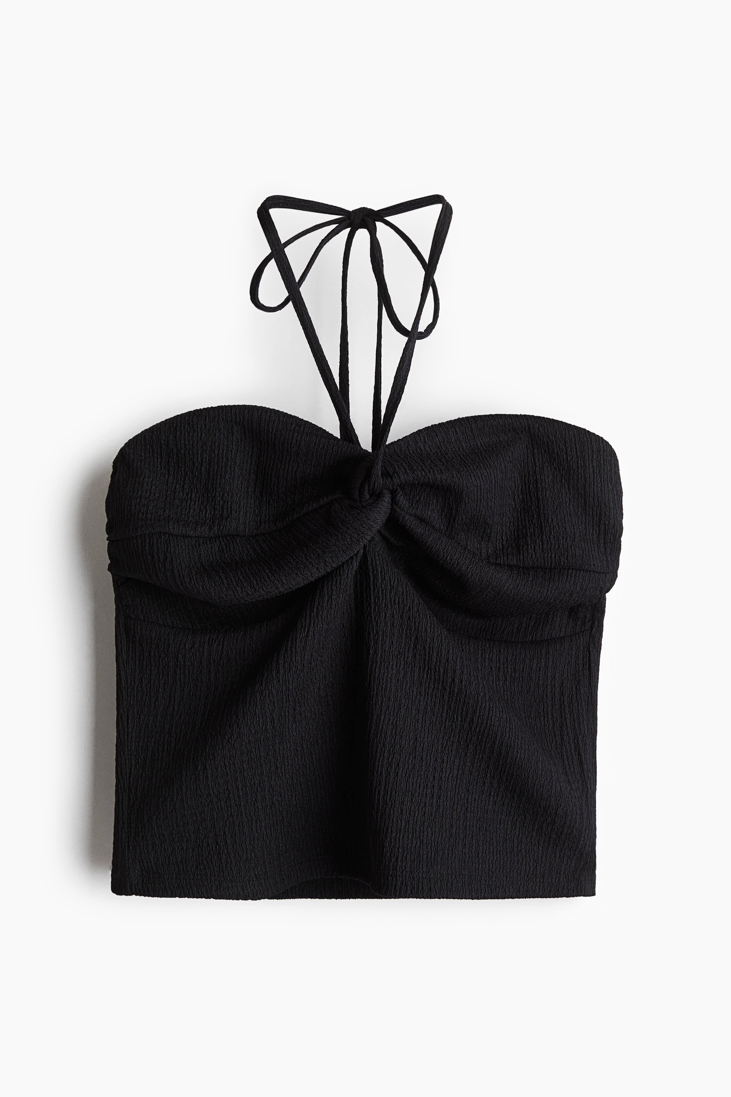 Short Halterneck Top - Black/Blue/white patterned/Black/leopard print/Black/patterned