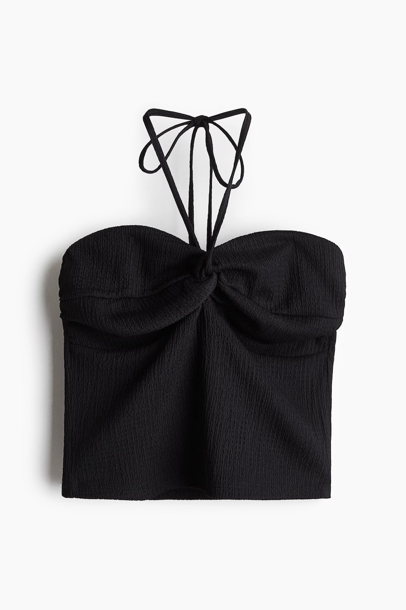 Haut Bandeau Femme En Maille Côtelée - Sans Bretelles, Coupe Ajustée | Busteier D'été Polyvalent | Col Droit