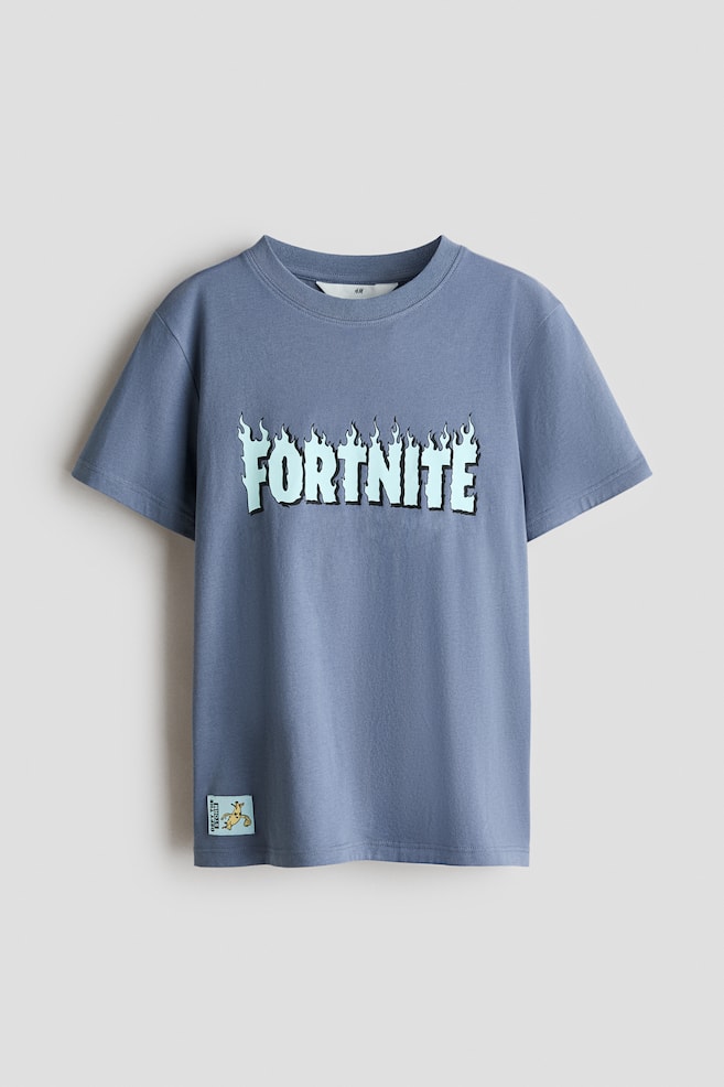 Playera de algodón con diseño - Azul tenue oscuro/Fortnite/Crema/The Simpsons/Azul oscuro/Spider-Man - 1