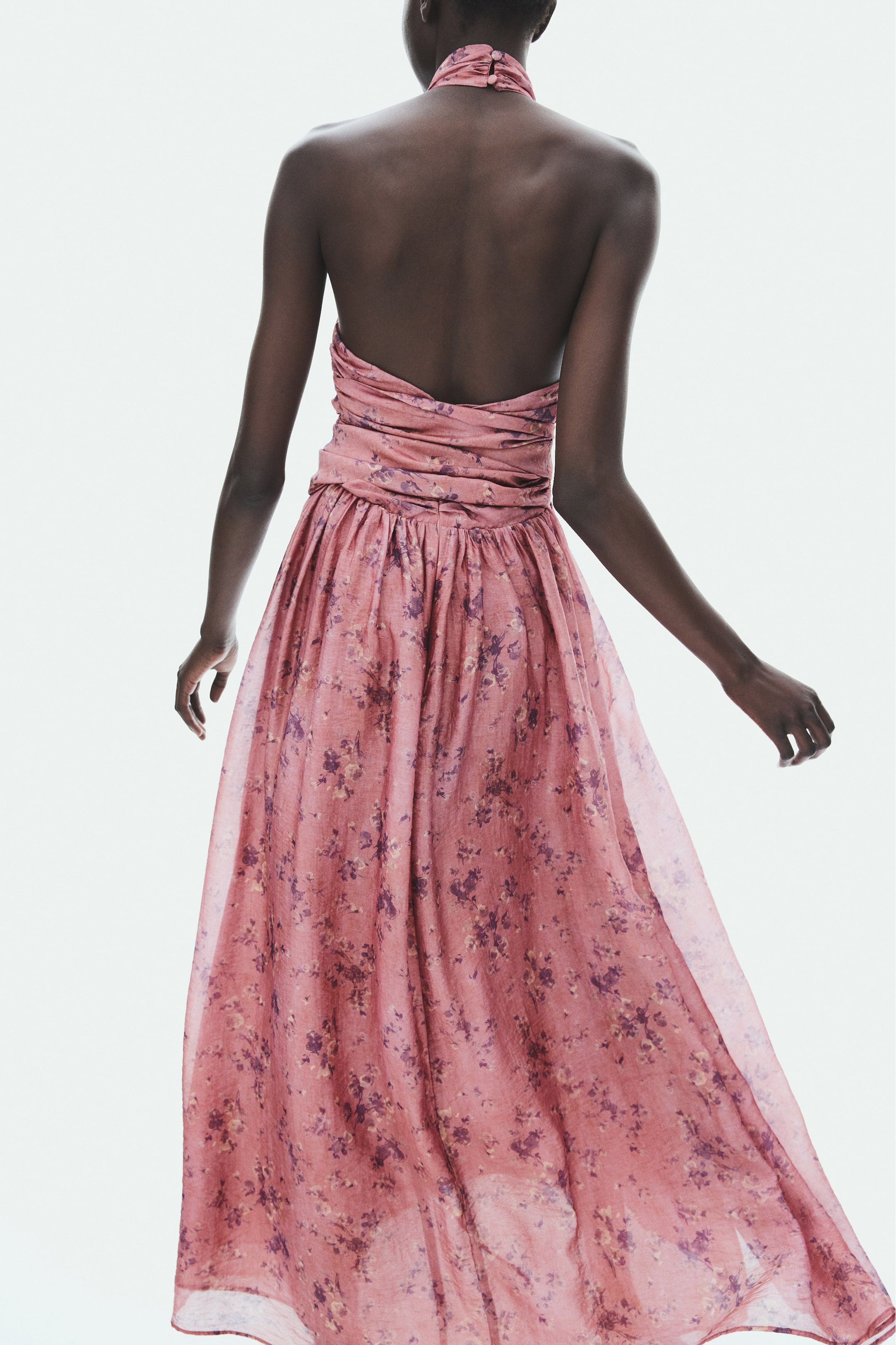 Tie-Detail Halterneck Dress