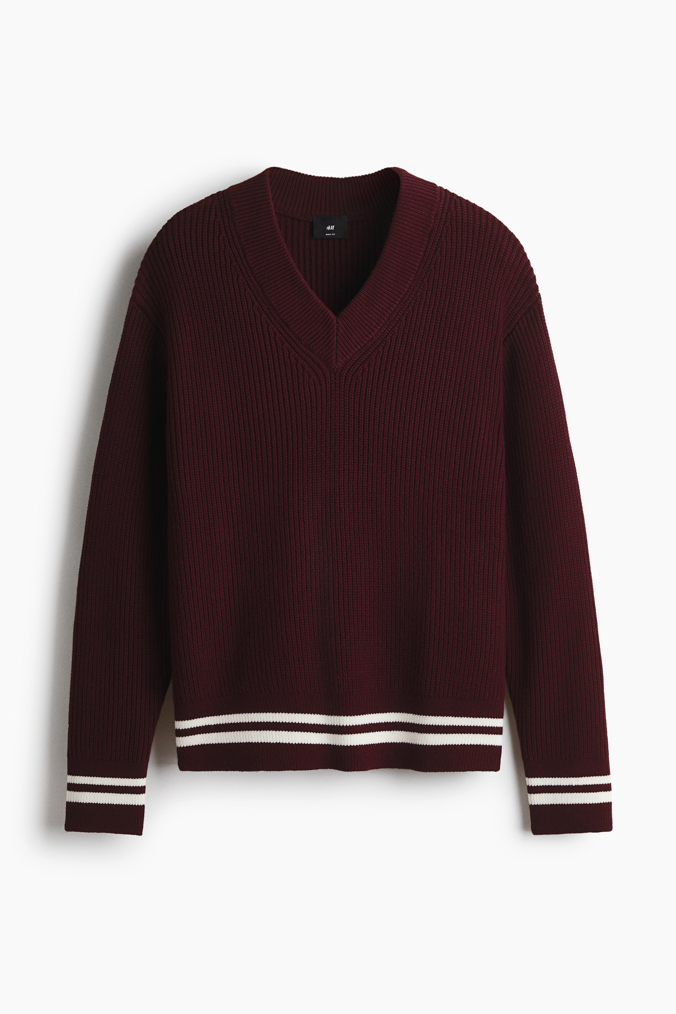 Ver imagen más grande: Jersey en punto de canalé Boxy Fit - Burdeos - HOMBRE | H&M ES 6