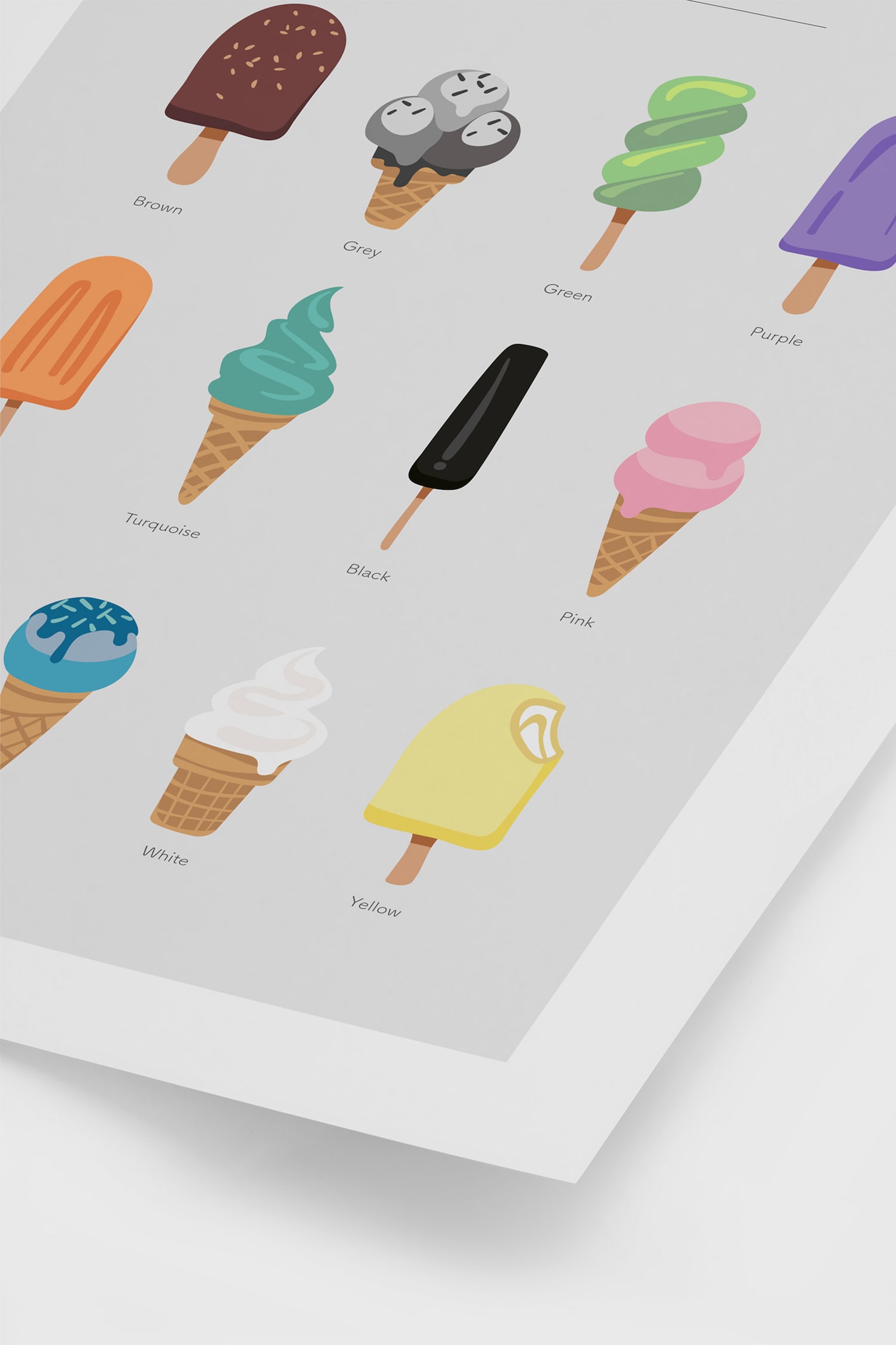 Ice Cream Colours Poster - Blue - 2