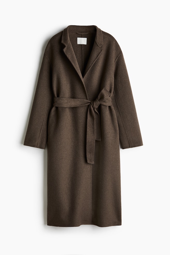 Handmade wool-blend coat - Dark brown - 1