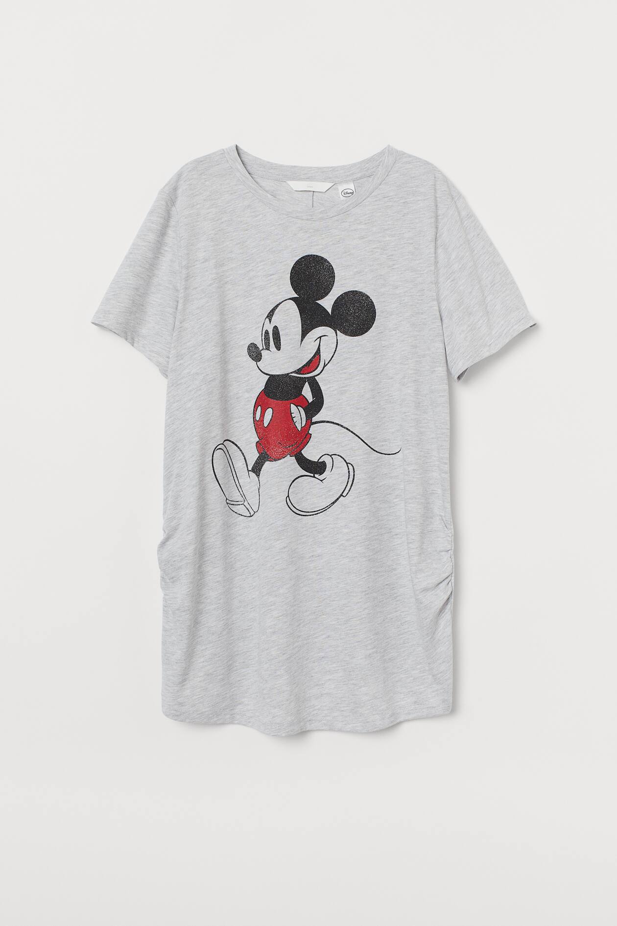 MAMA Printed T-shirt - Gray melange/Mickey Mouse - Ladies | H&M US